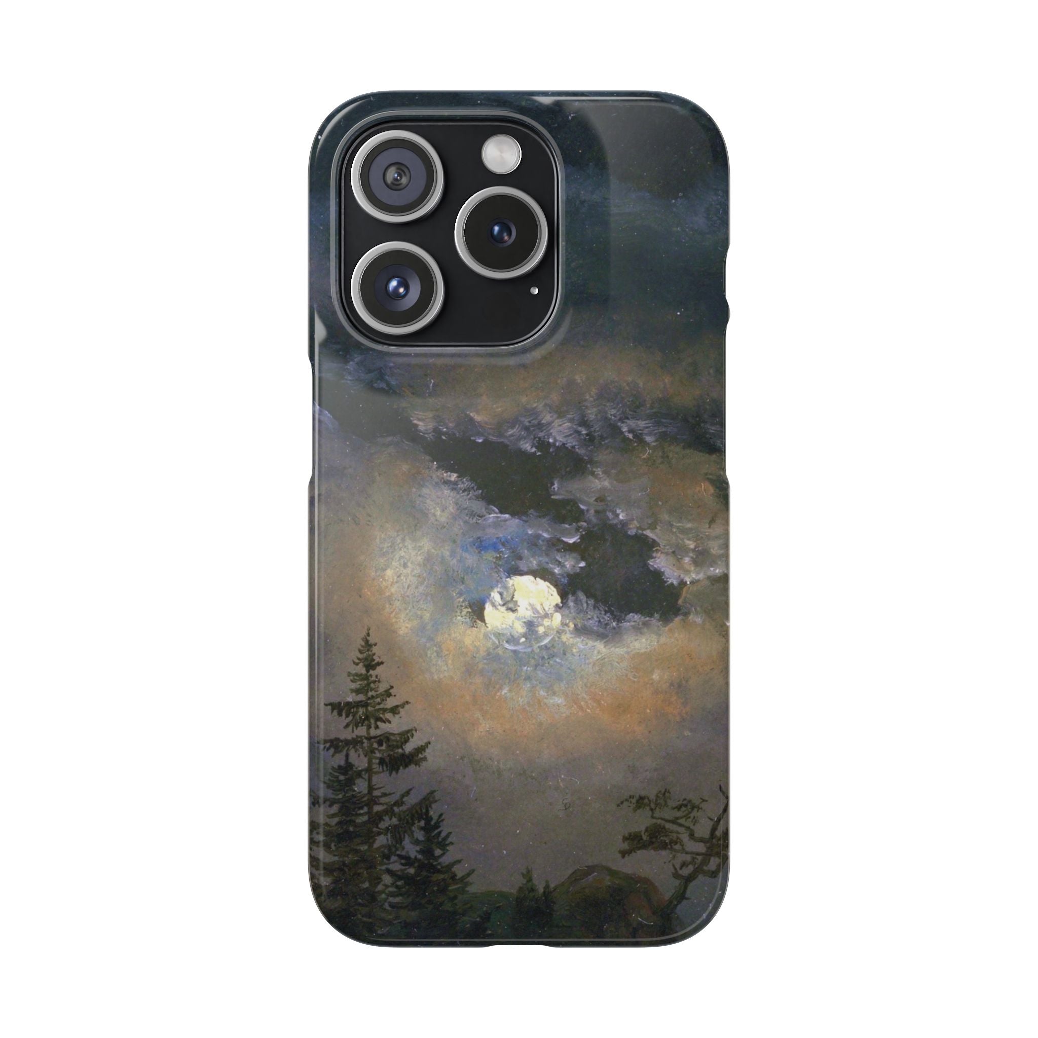 Study of a Cloud and Landscape by Moonlight by Johan Dahl - iPhone Slim Case