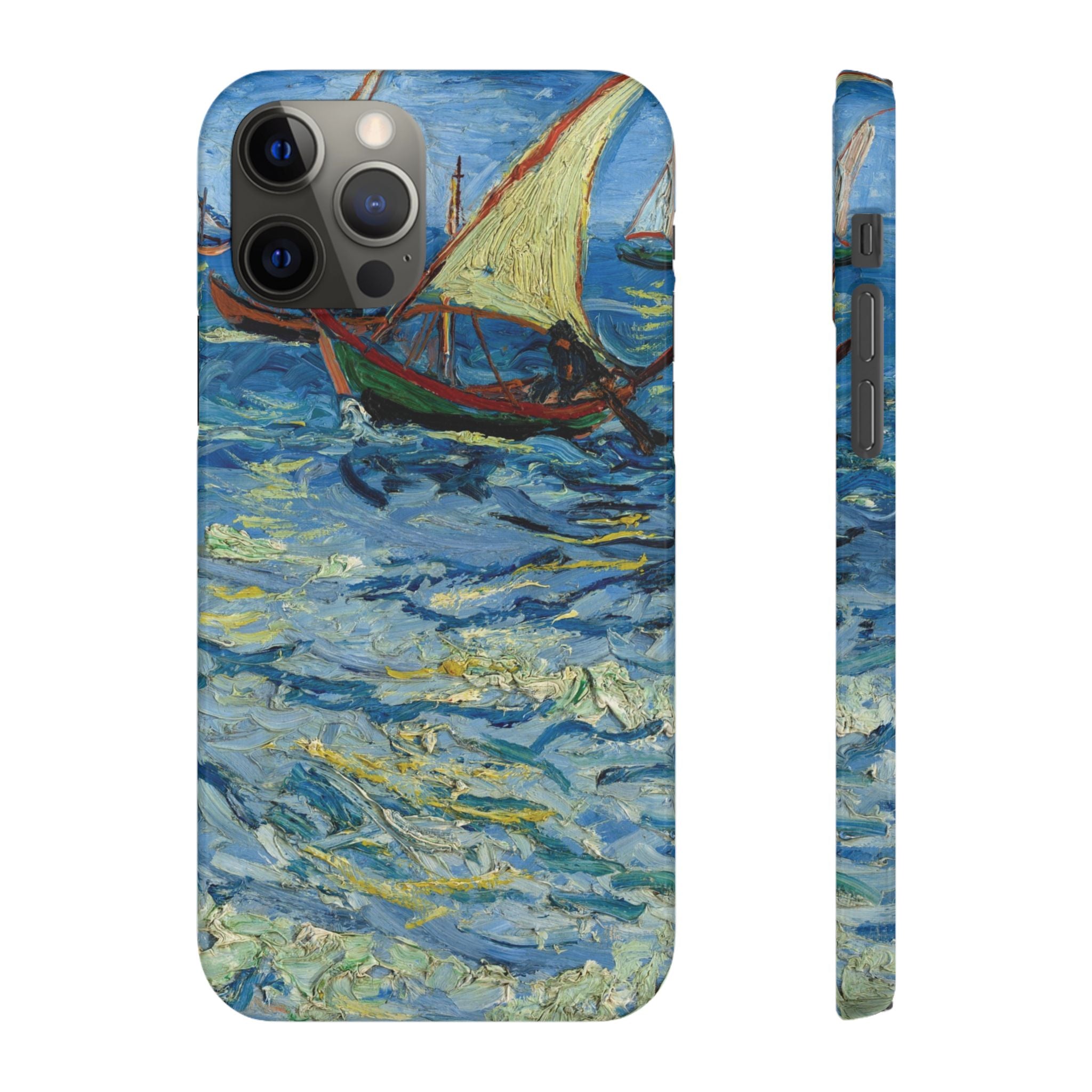 Fishing Boats at Sea by Vincent van Gogh - iPhone Slim Case