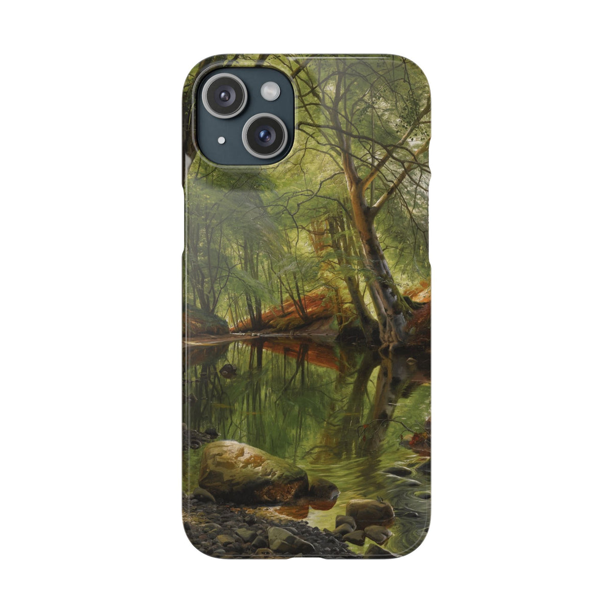 A woodland stream by Peder Mork Monsted - iPhone Slim Case