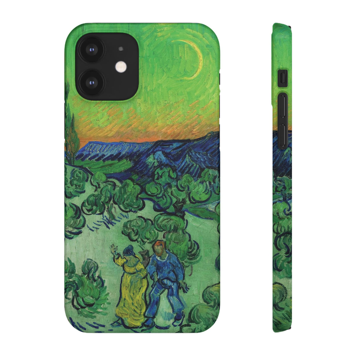 Landscape with Couple Walking and Crescent Moon by Vincent van Gogh- iPhone Slim Case