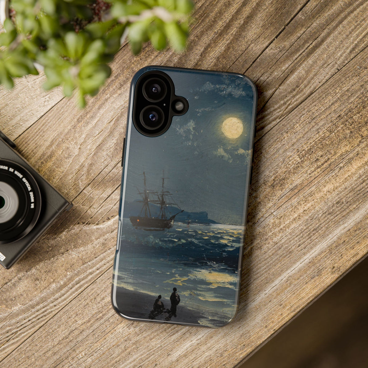 Sailing Ship on a Calm Sea by Moonlight by Ivan Aivazovsky - iPhone Tough Case