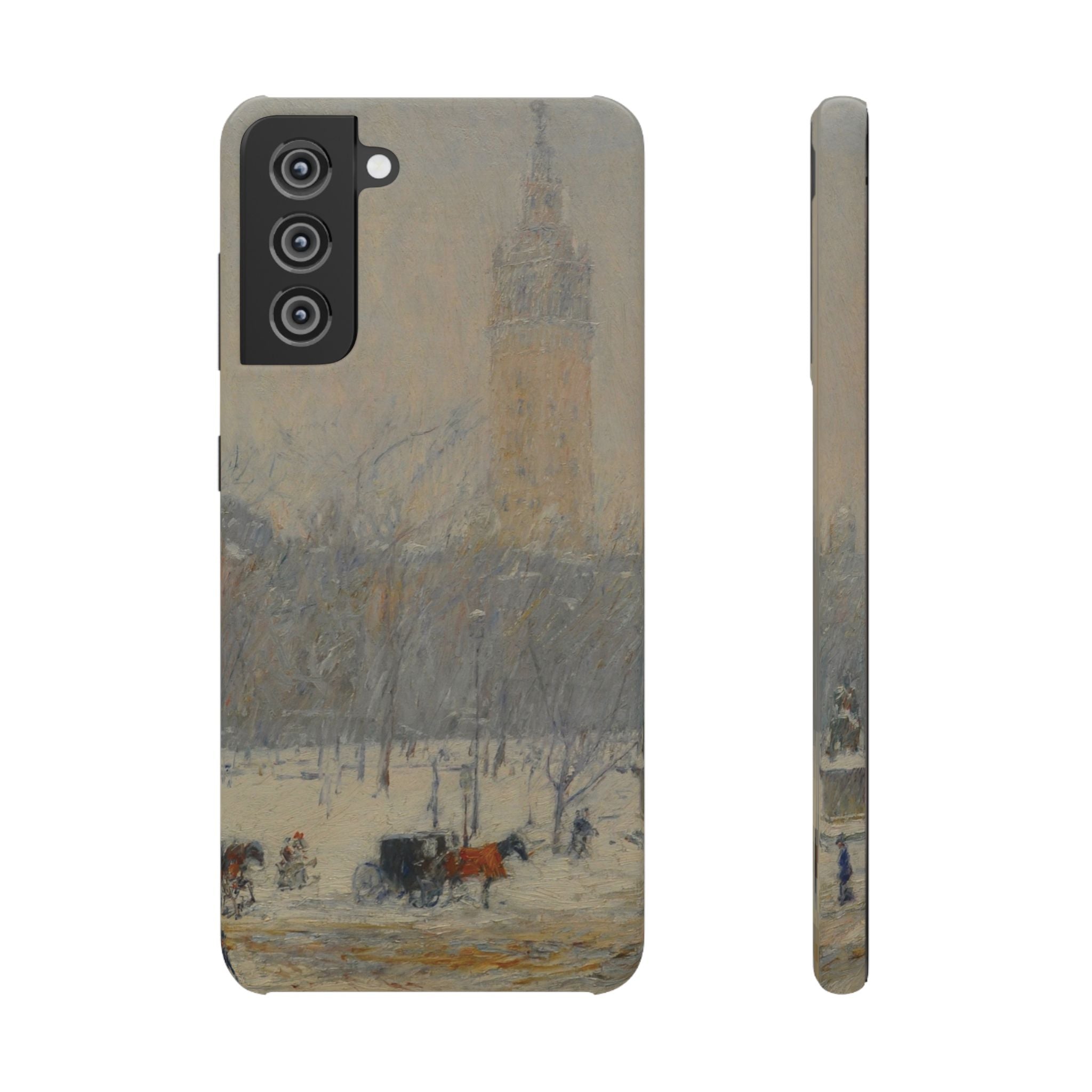Snowstorm, Madison Square by Childe Hassam - Samsung Slim Case