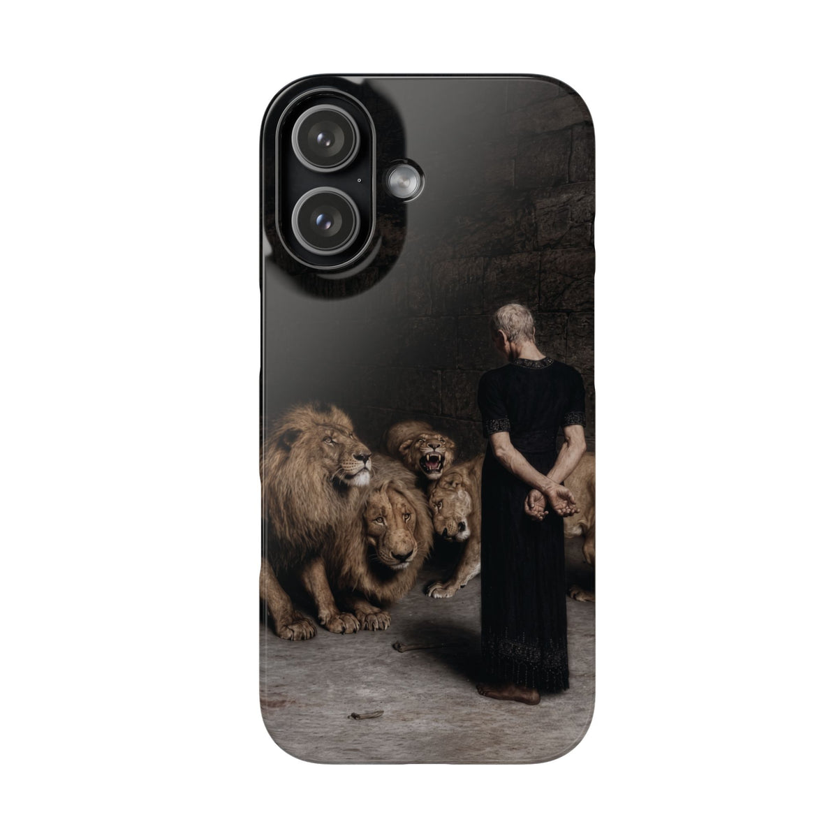 Daniel in the Lion's Den by Briton Riviere - iPhone Slim Case