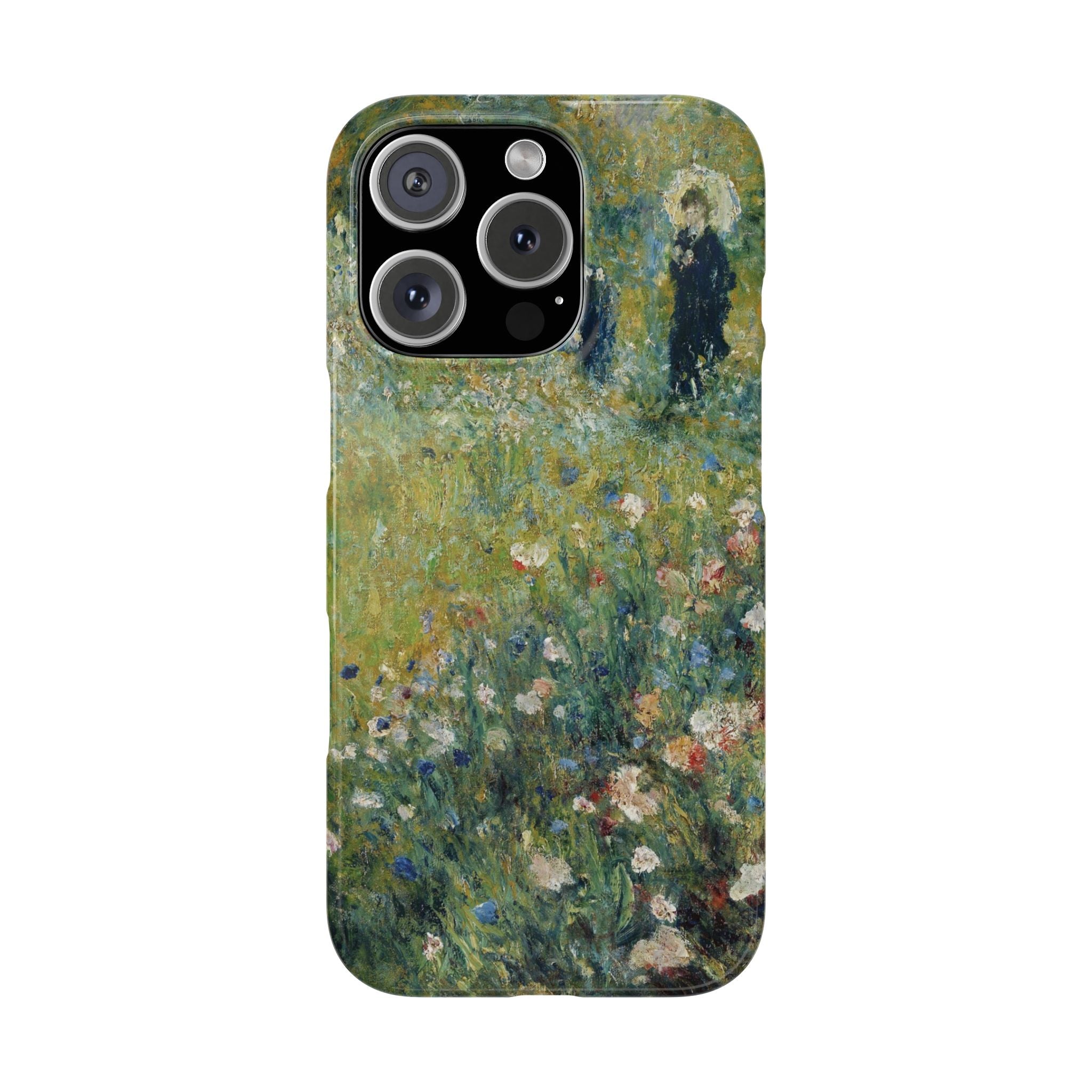 Woman with a Parasol in a Garden by Pierre Auguste Renoir - iPhone Slim Case
