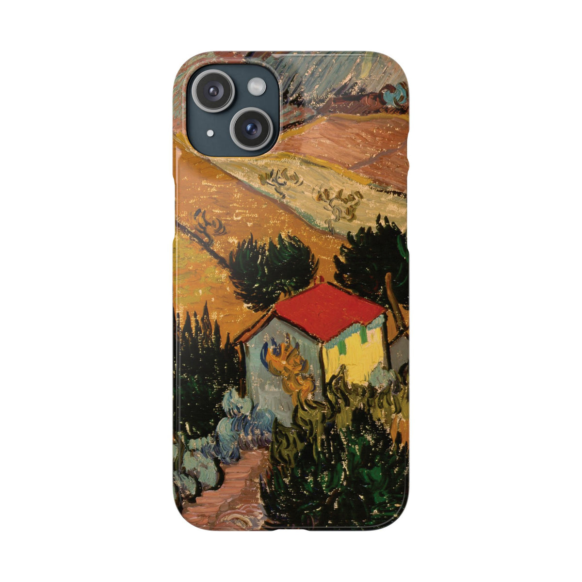 Landscape with House and Ploughman by Vincent van Gogh - iPhone Slim Case
