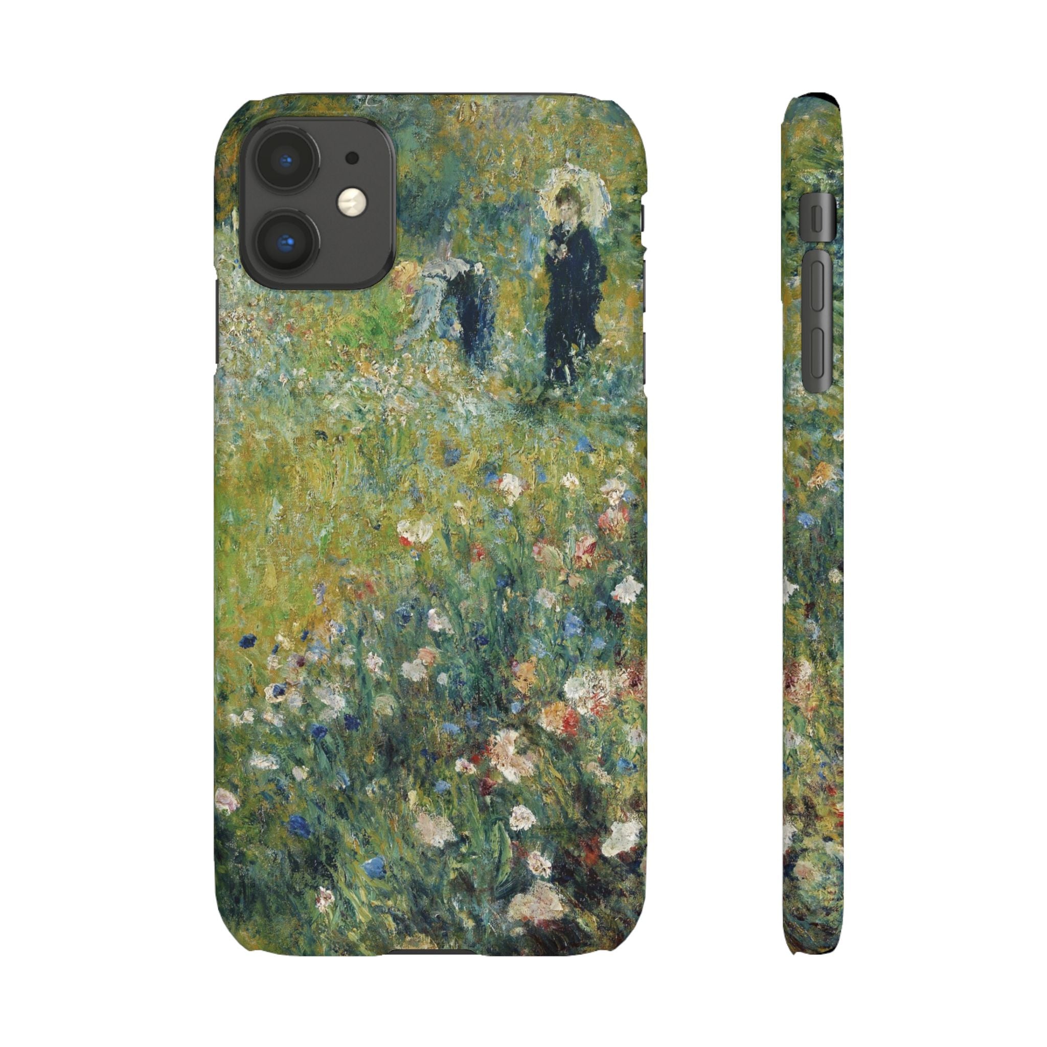Woman with a Parasol in a Garden by Pierre Auguste Renoir - iPhone Slim Case