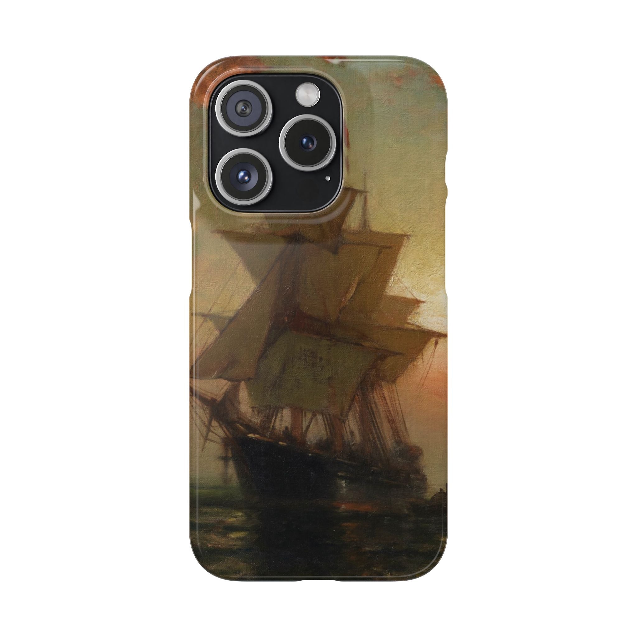 Ships at Night by Edward Moran - iPhone Slim Case