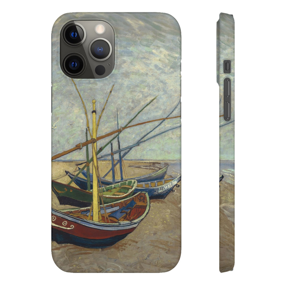 Fishing Boats on the Beach by Vincent van Gogh - iPhone Slim Case