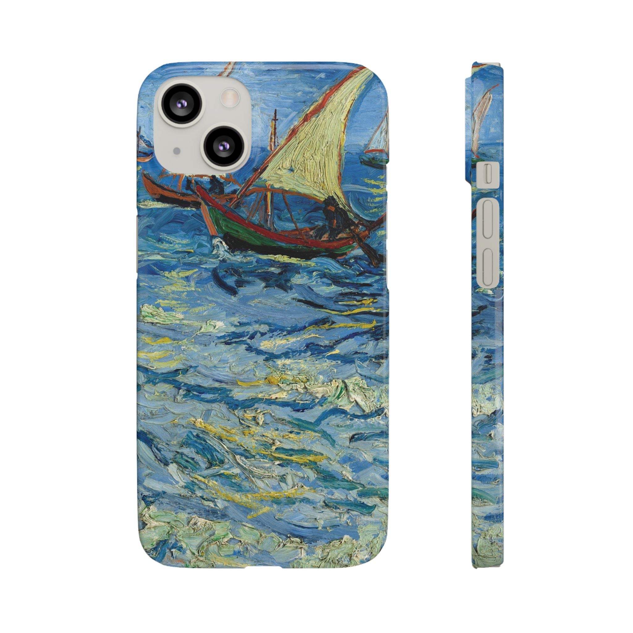 Fishing Boats at Sea by Vincent van Gogh - iPhone Slim Case