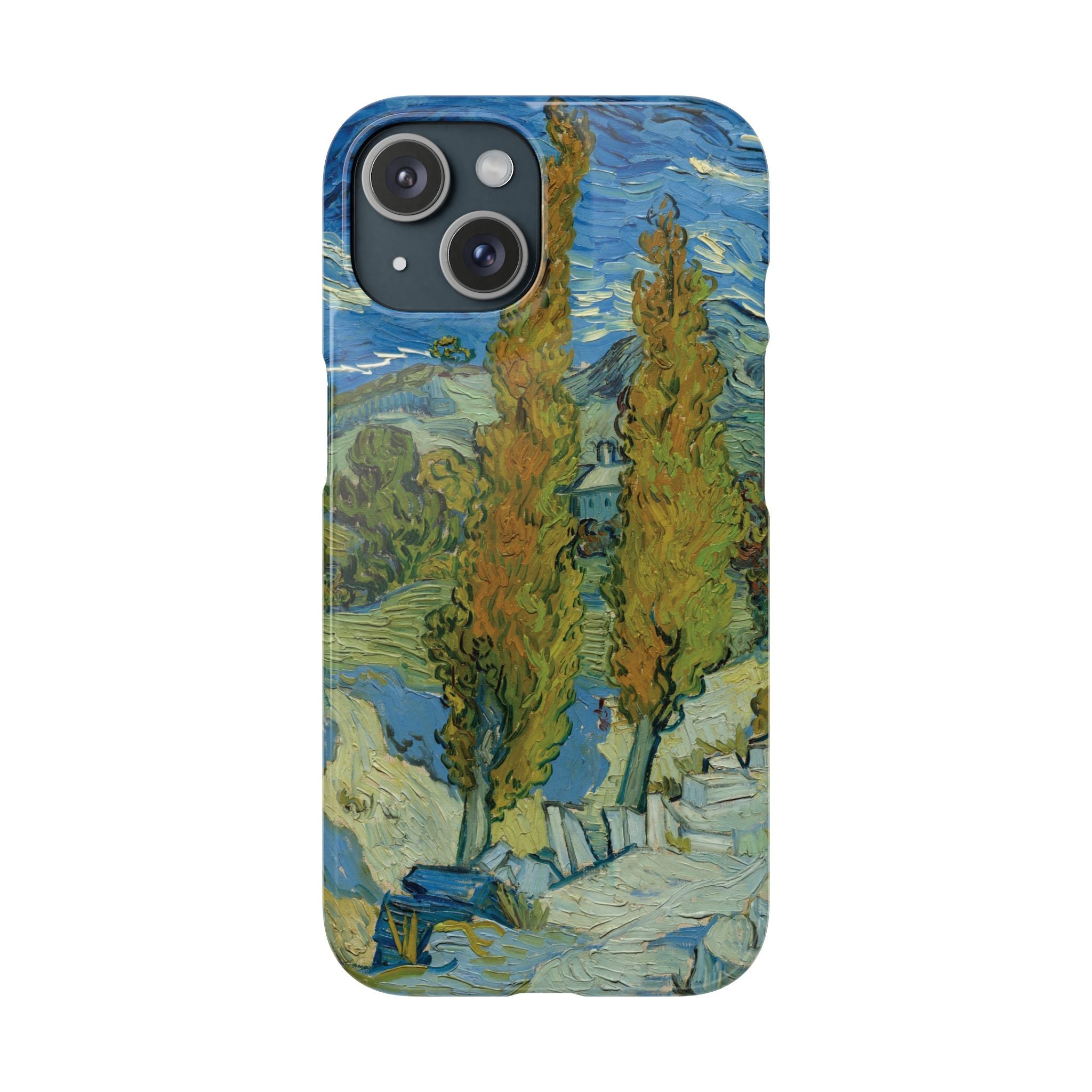 Two Poplars in the Alpilles near Saint-Rémy by Vincent van Gogh - iPhone Slim Case