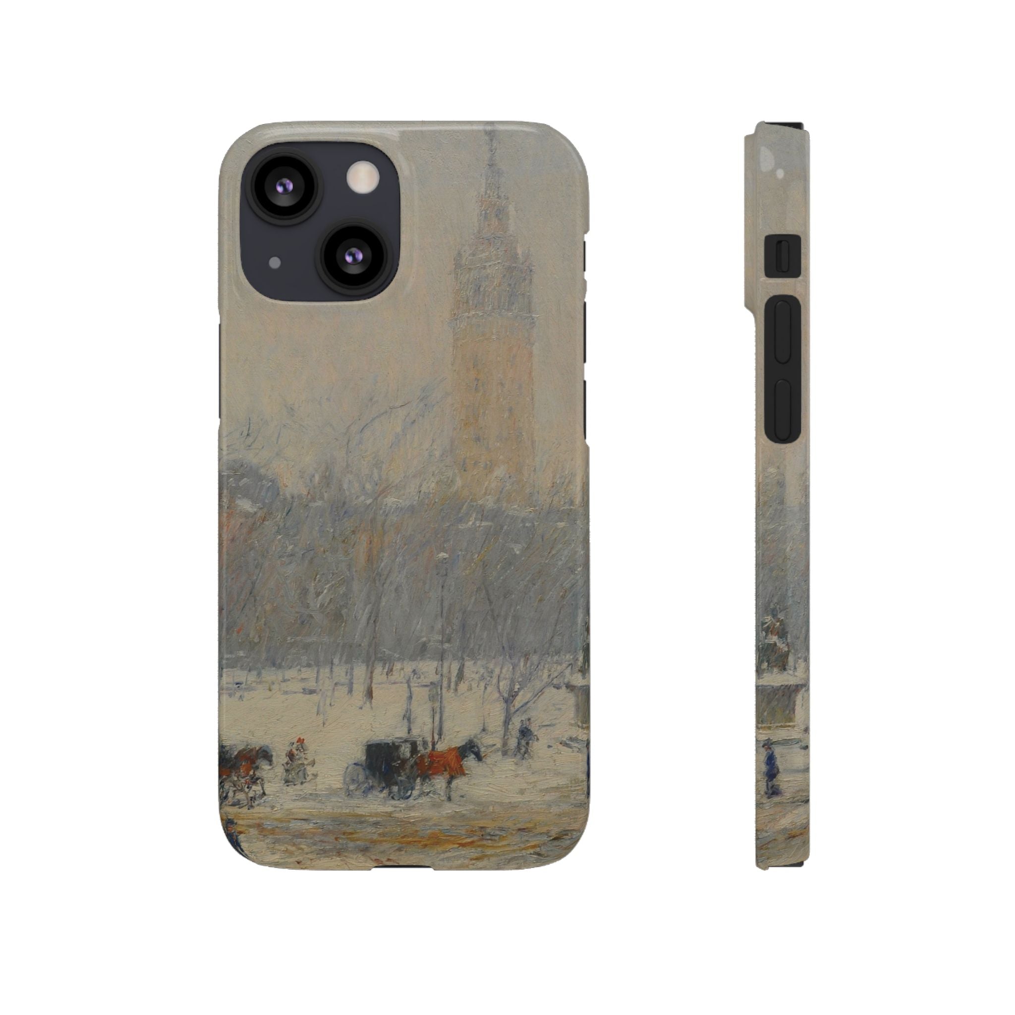 Snowstorm, Madison Square by Childe Hassam - iPhone Slim Case