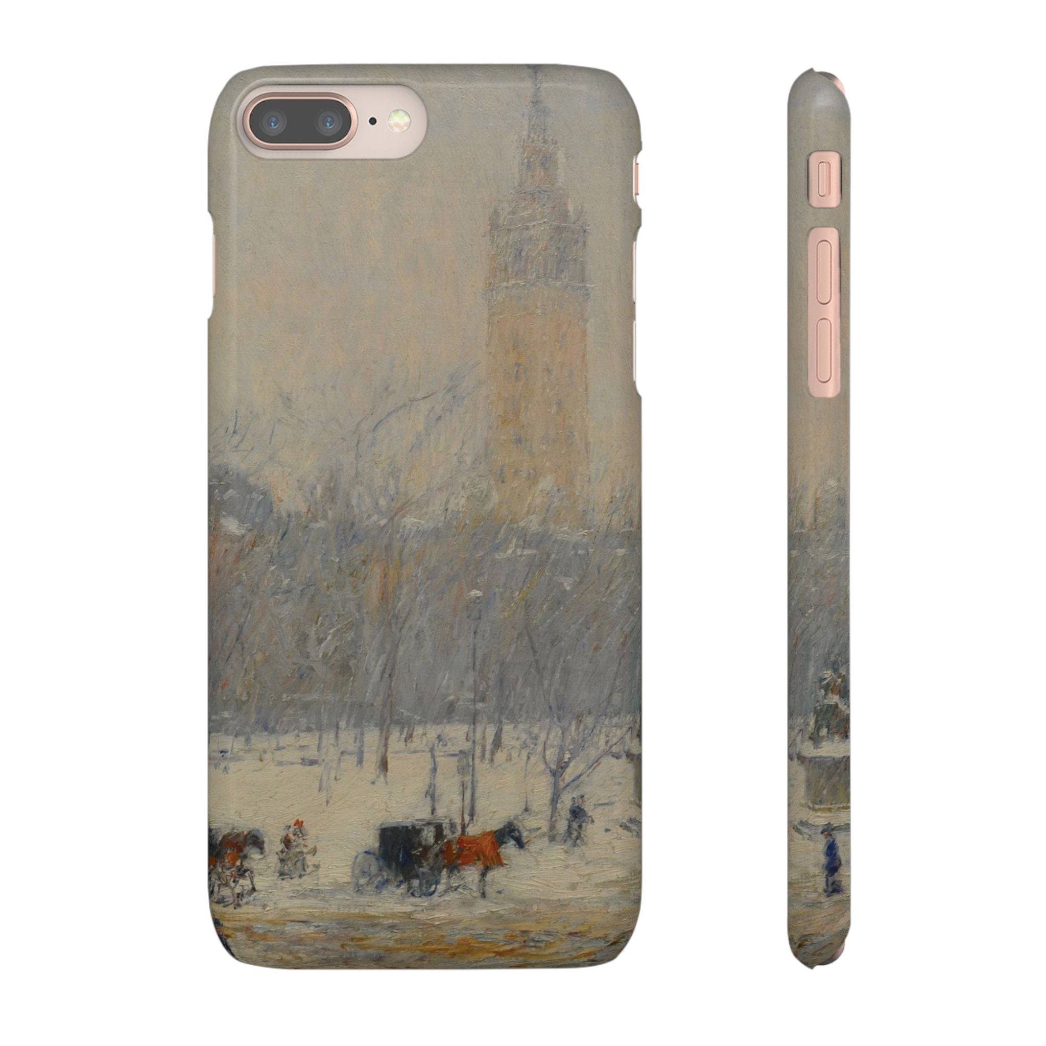 Snowstorm, Madison Square by Childe Hassam - iPhone Slim Case