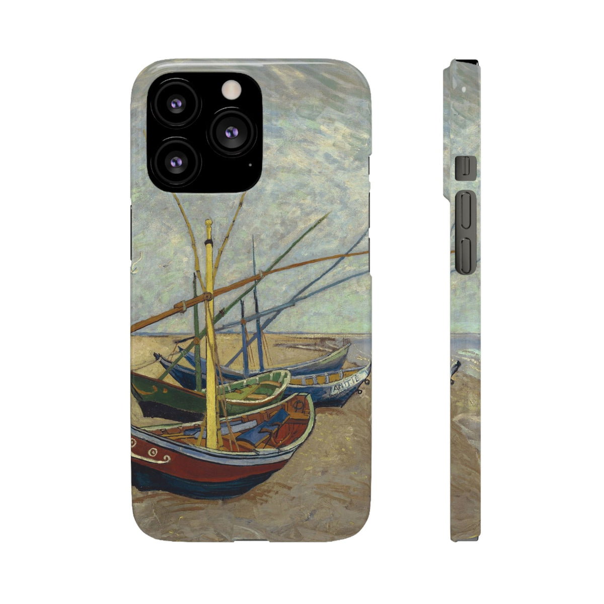 Fishing Boats on the Beach by Vincent van Gogh - iPhone Slim Case