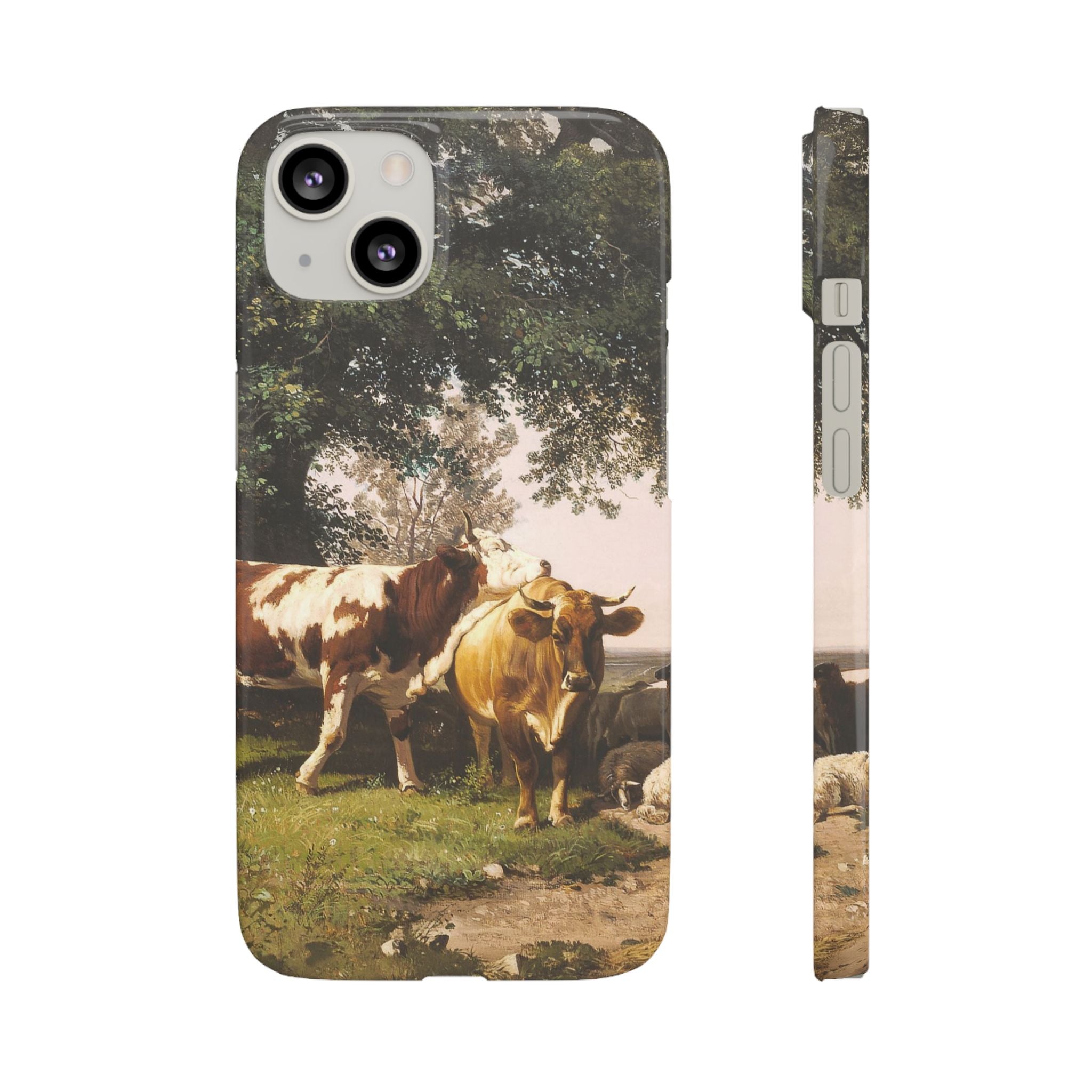 Herd under Trees by Ivan Ivanovich Shishkin - iPhone Slim Case