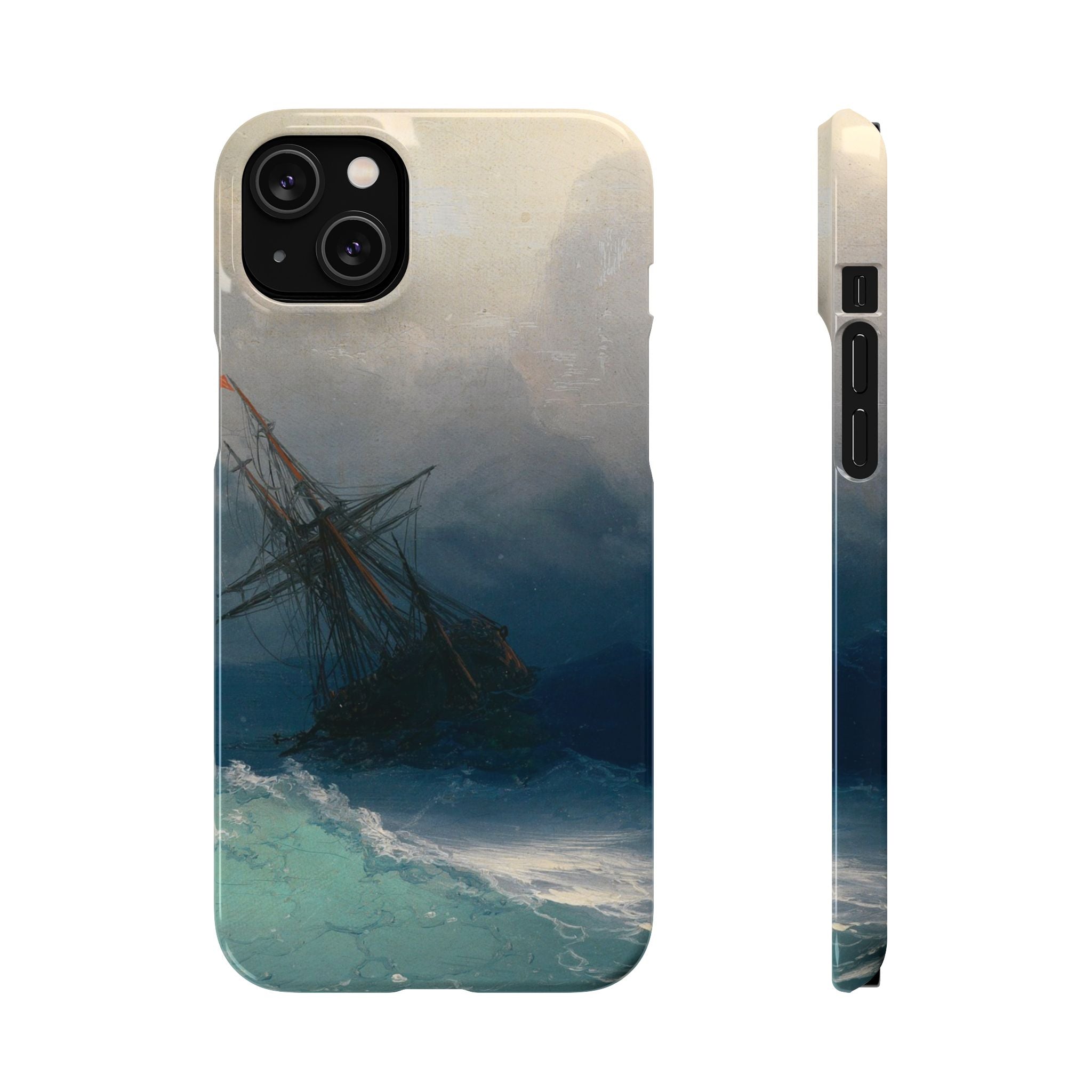 Ship on Stormy Seas by Ivan Aivazovsky - iPhone Slim Case