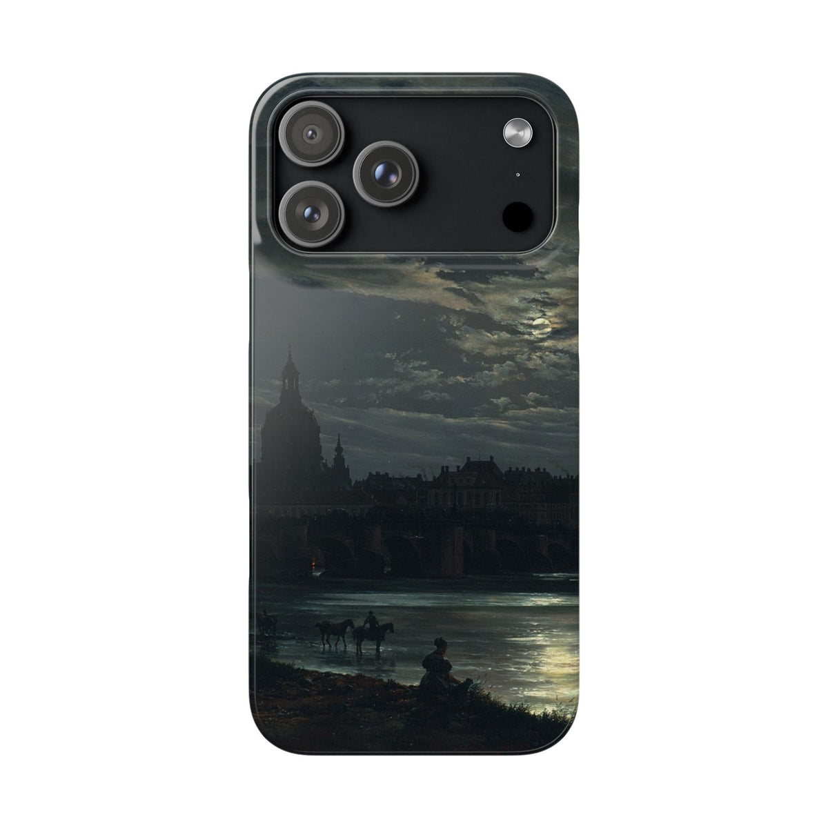 View of Dresden by Moonlight by Johan Dahl - iPhone Slim Case