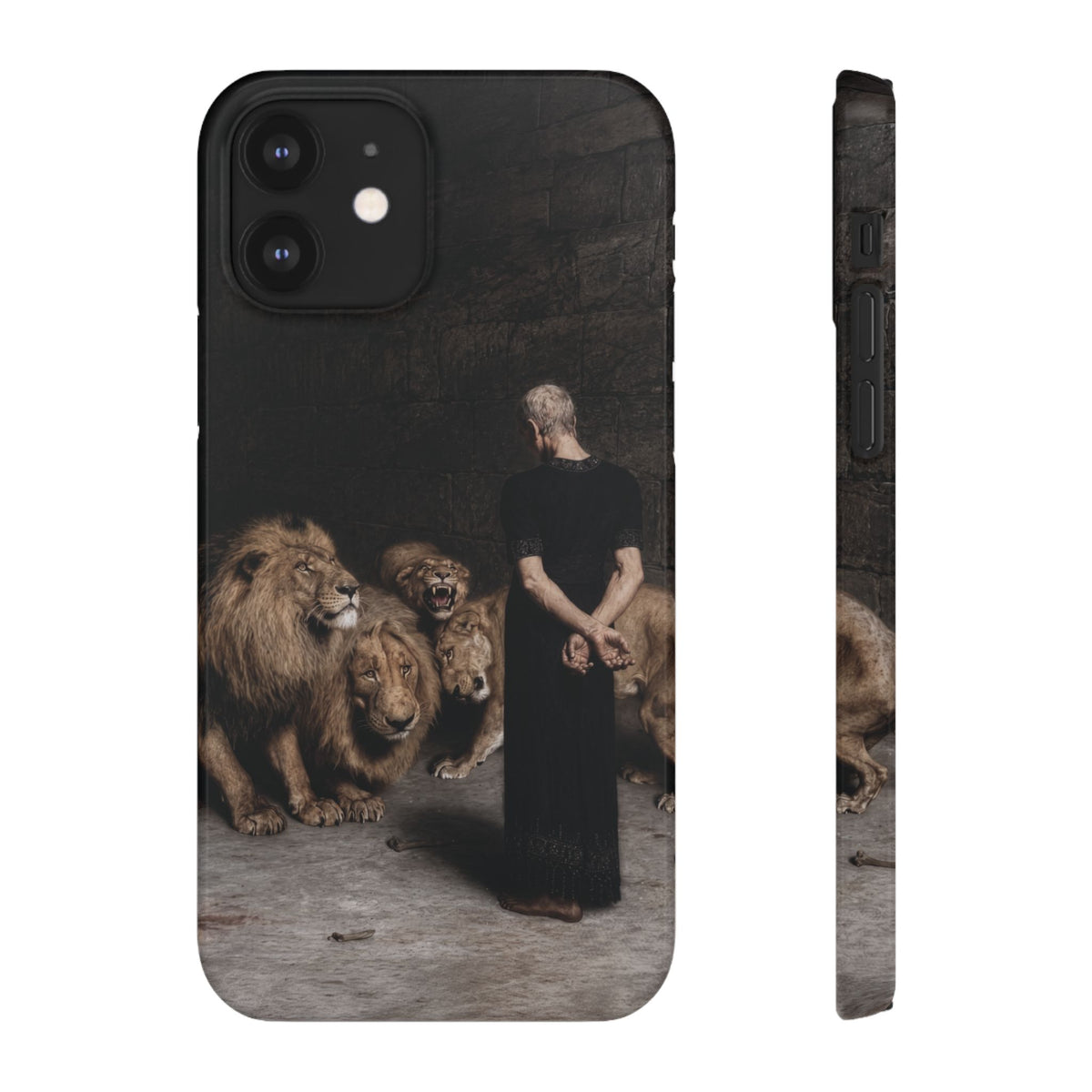 Daniel in the Lion's Den by Briton Riviere - iPhone Slim Case