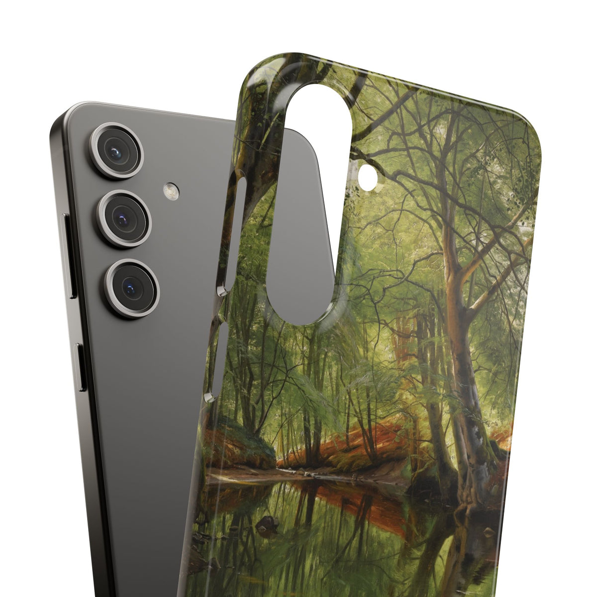 A woodland stream by Peder Mork Monsted - Samsung Slim Case