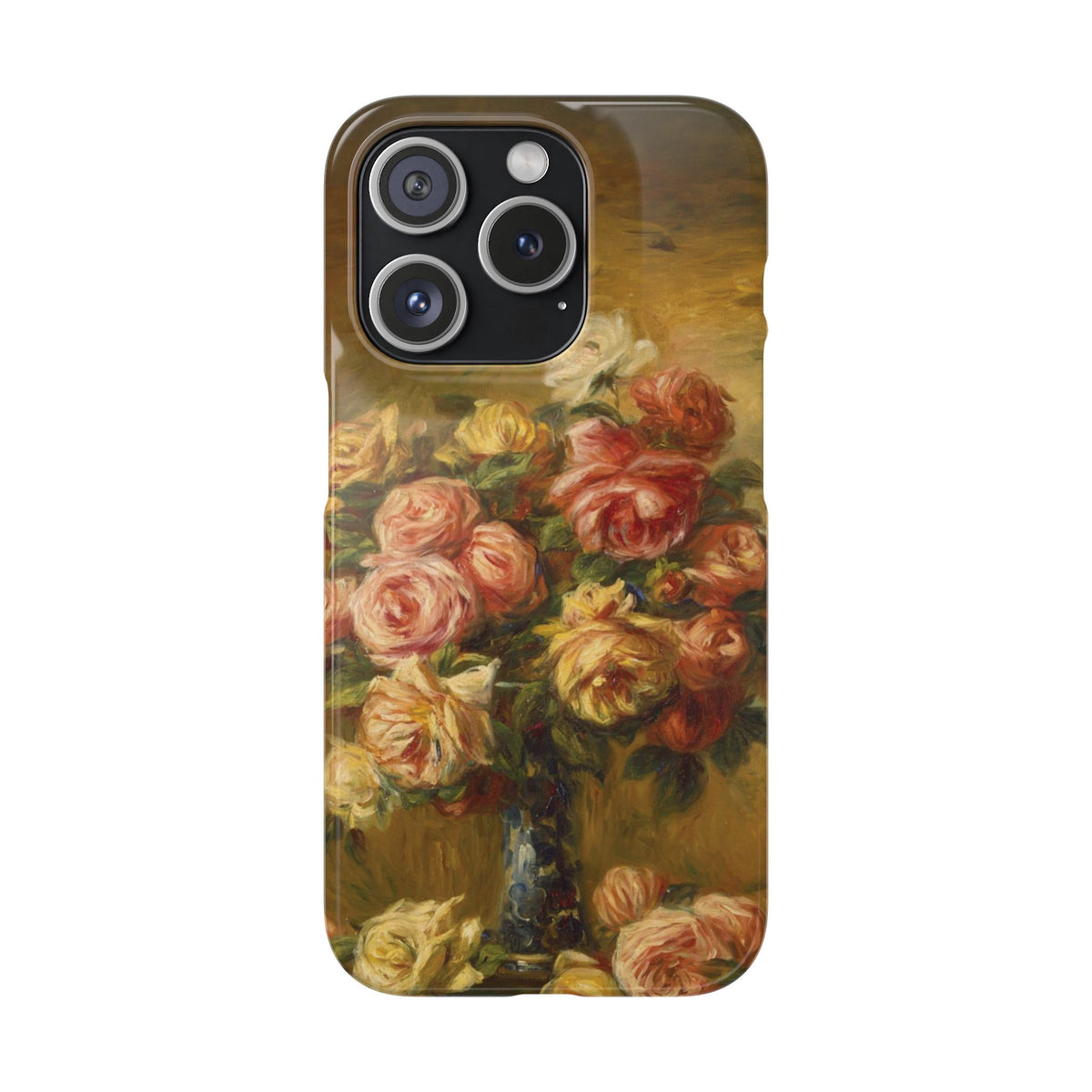 Roses in a Vase by Pierre Auguste Renoir - iPhone Slim Case