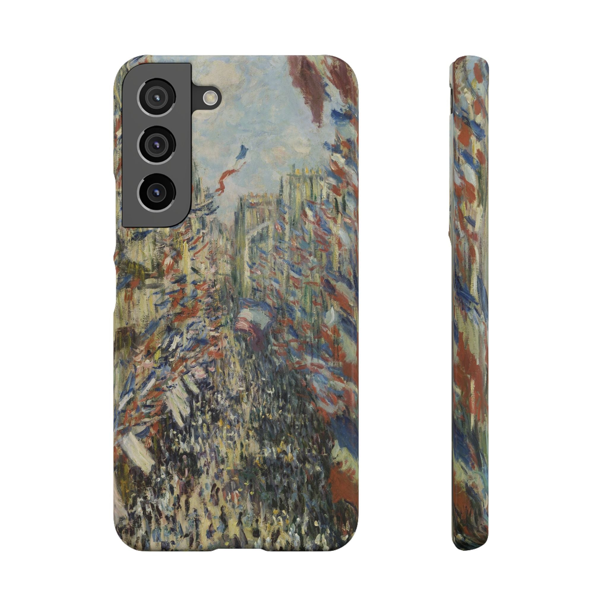 The Rue Montorgueil in Paris by Claude Monet - Samsung Slim Case