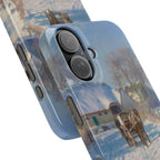 A village in the snow by Peder Mork Monsted - iPhone Slim Case