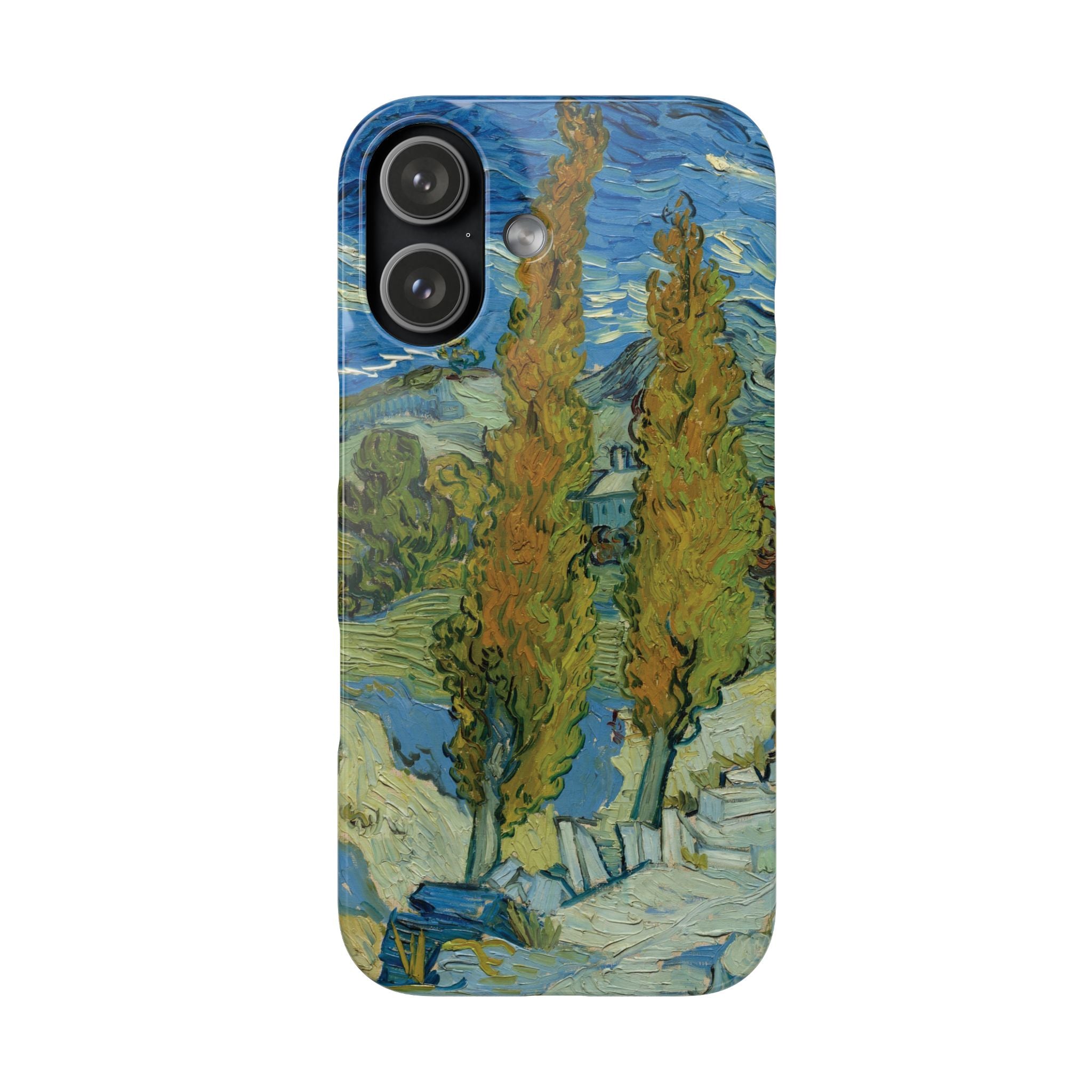 Two Poplars in the Alpilles near Saint-Rémy by Vincent van Gogh - iPhone Slim Case
