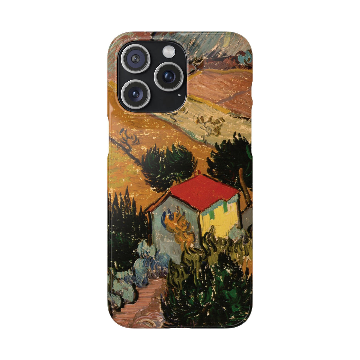 Landscape with House and Ploughman by Vincent van Gogh - iPhone Slim Case