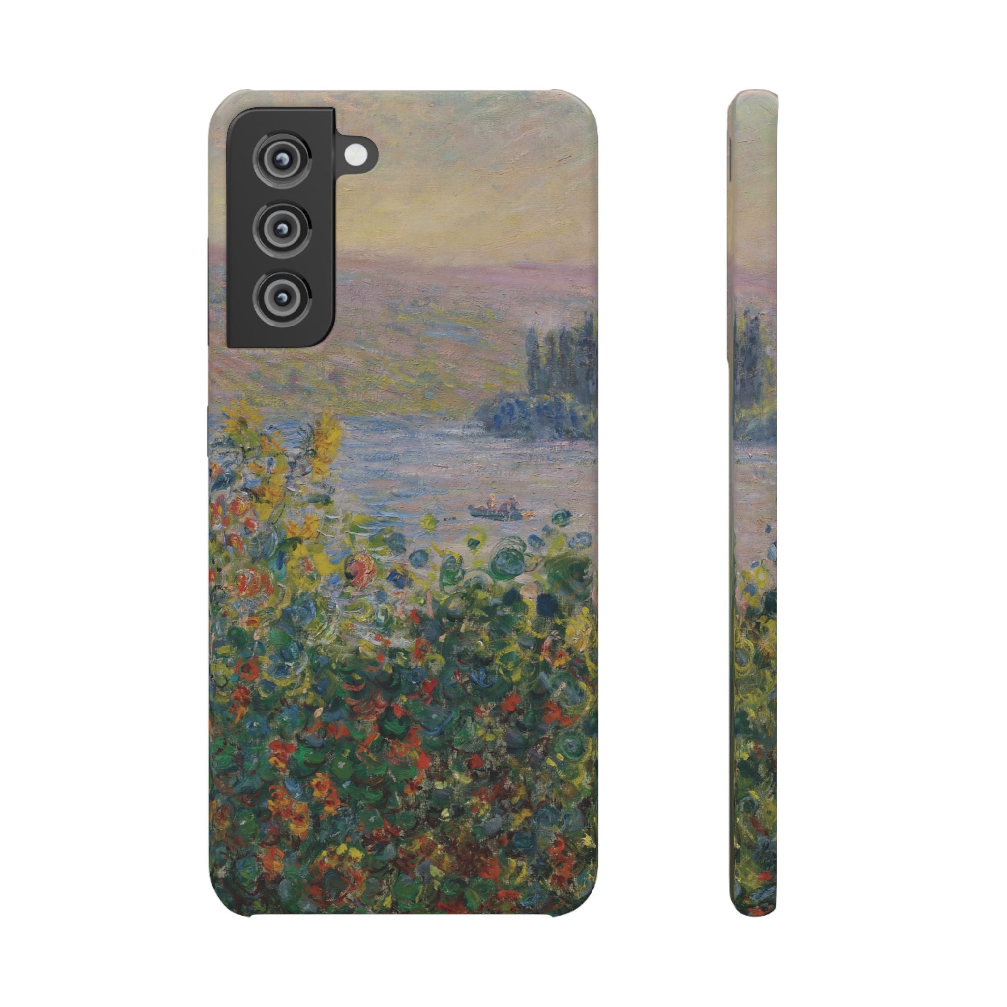 Flower Beds at Vétheuil by Claude Monet - Samsung Slim Case