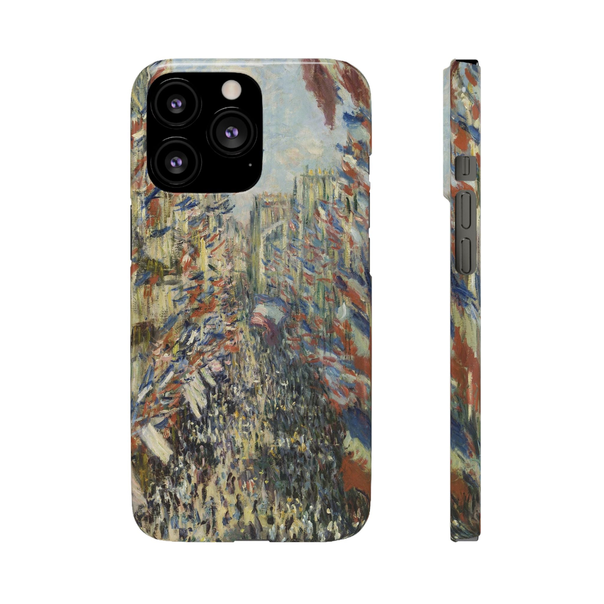 The Rue Montorgueil in Paris by Claude Monet - iPhone Slim Case