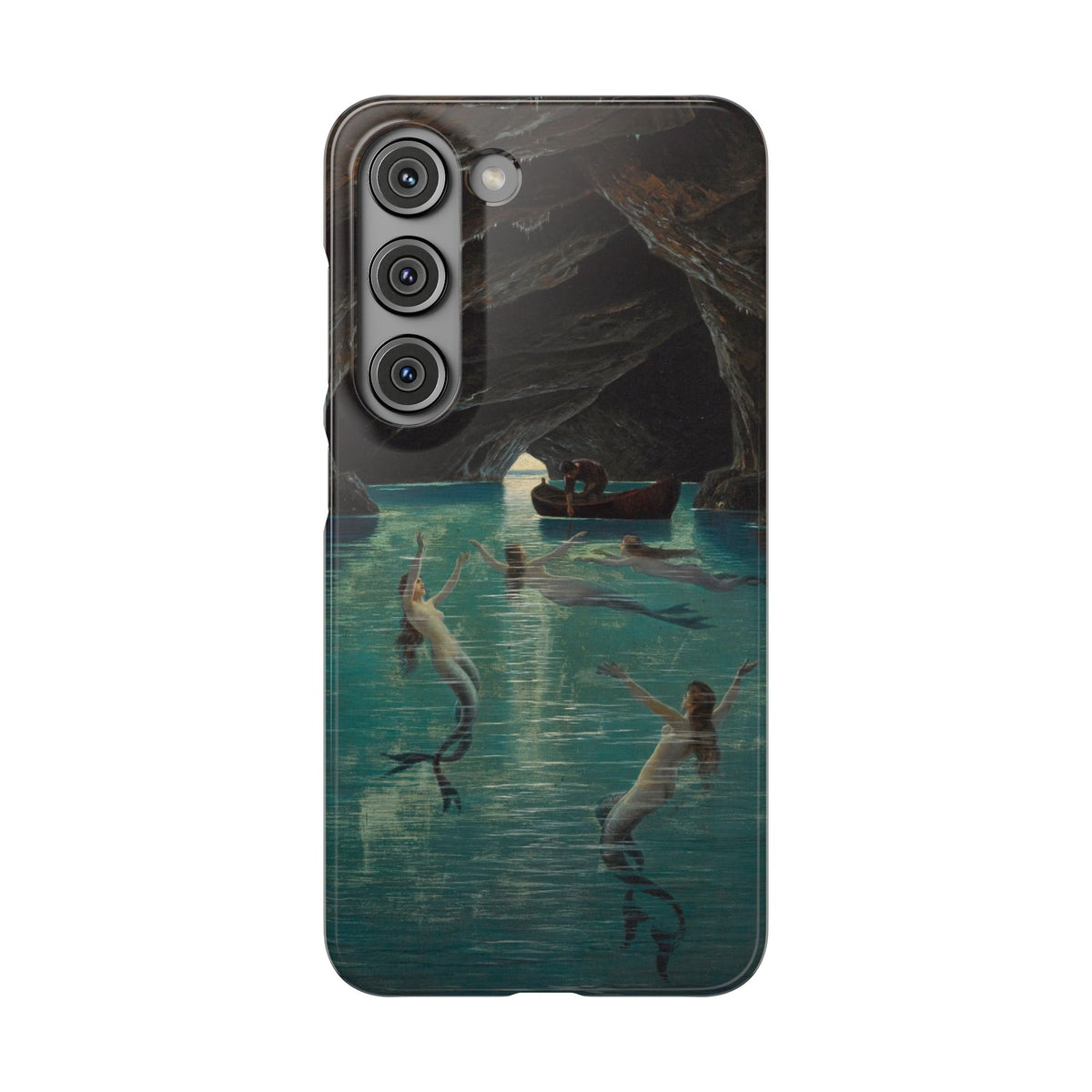 Fisherman and Mermaids in the Blue Grotto on Capri by Hermann Corrodi - Samsung Slim Case