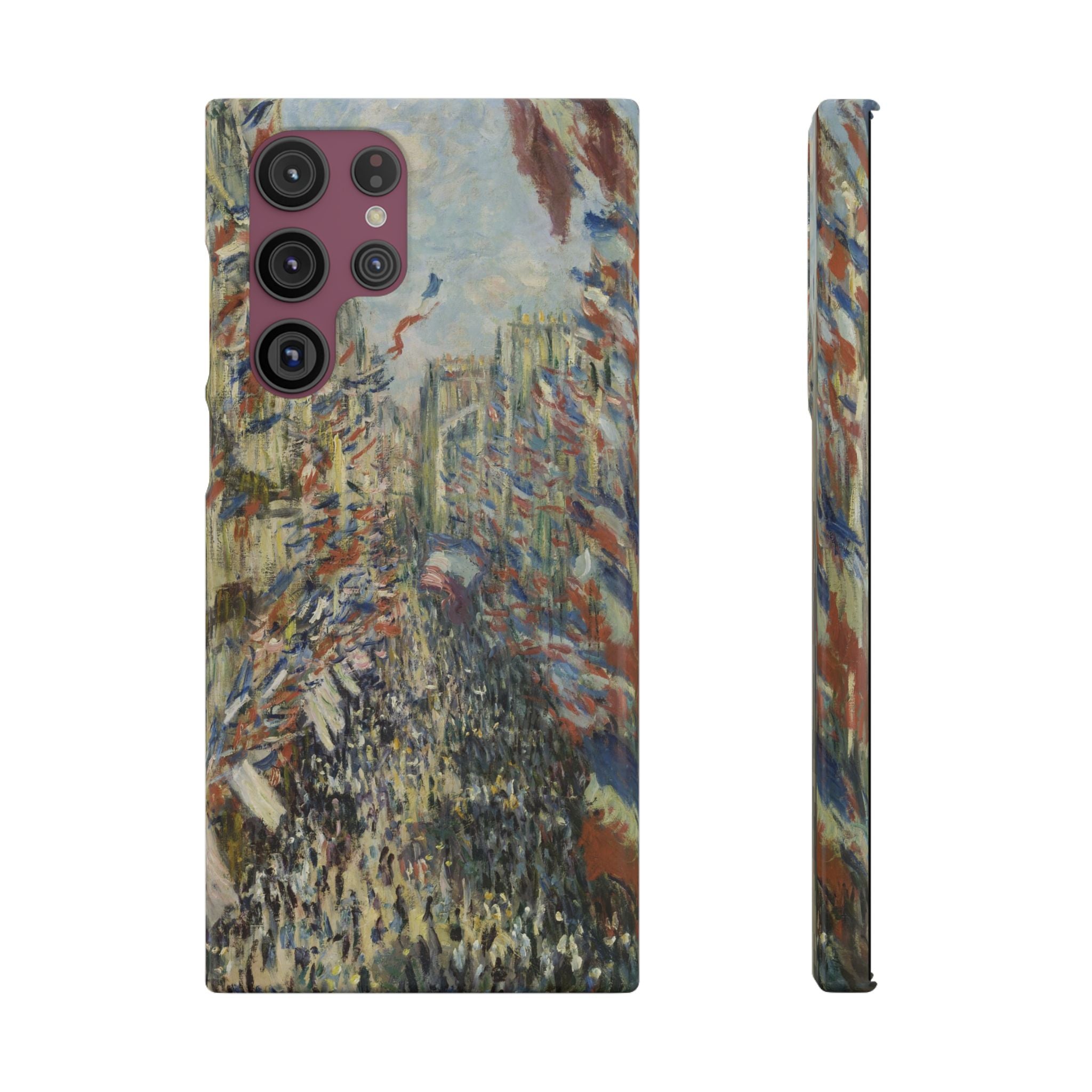 The Rue Montorgueil in Paris by Claude Monet - Samsung Slim Case