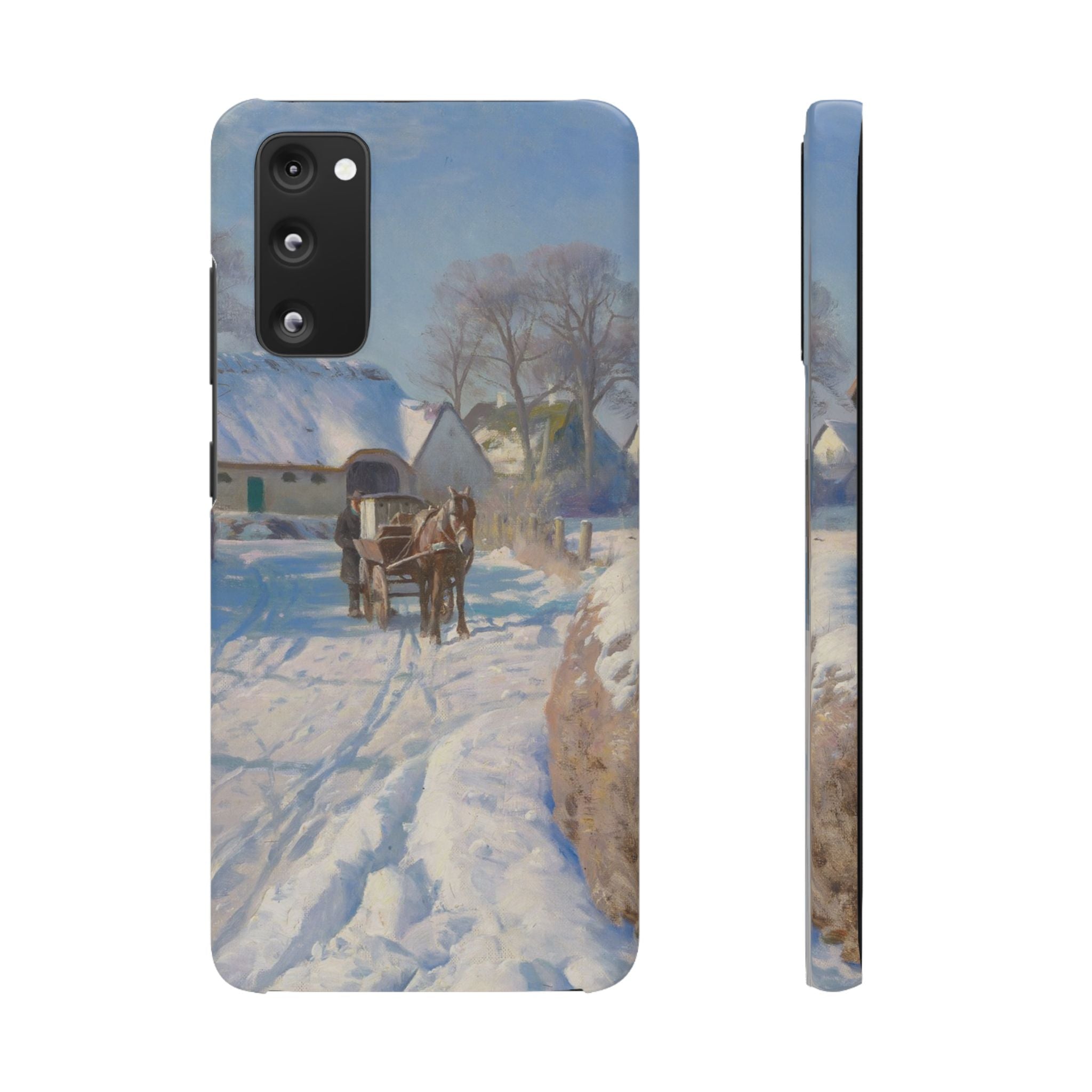 A village in the snow by Peder Mork Monsted - Samsung Slim Case