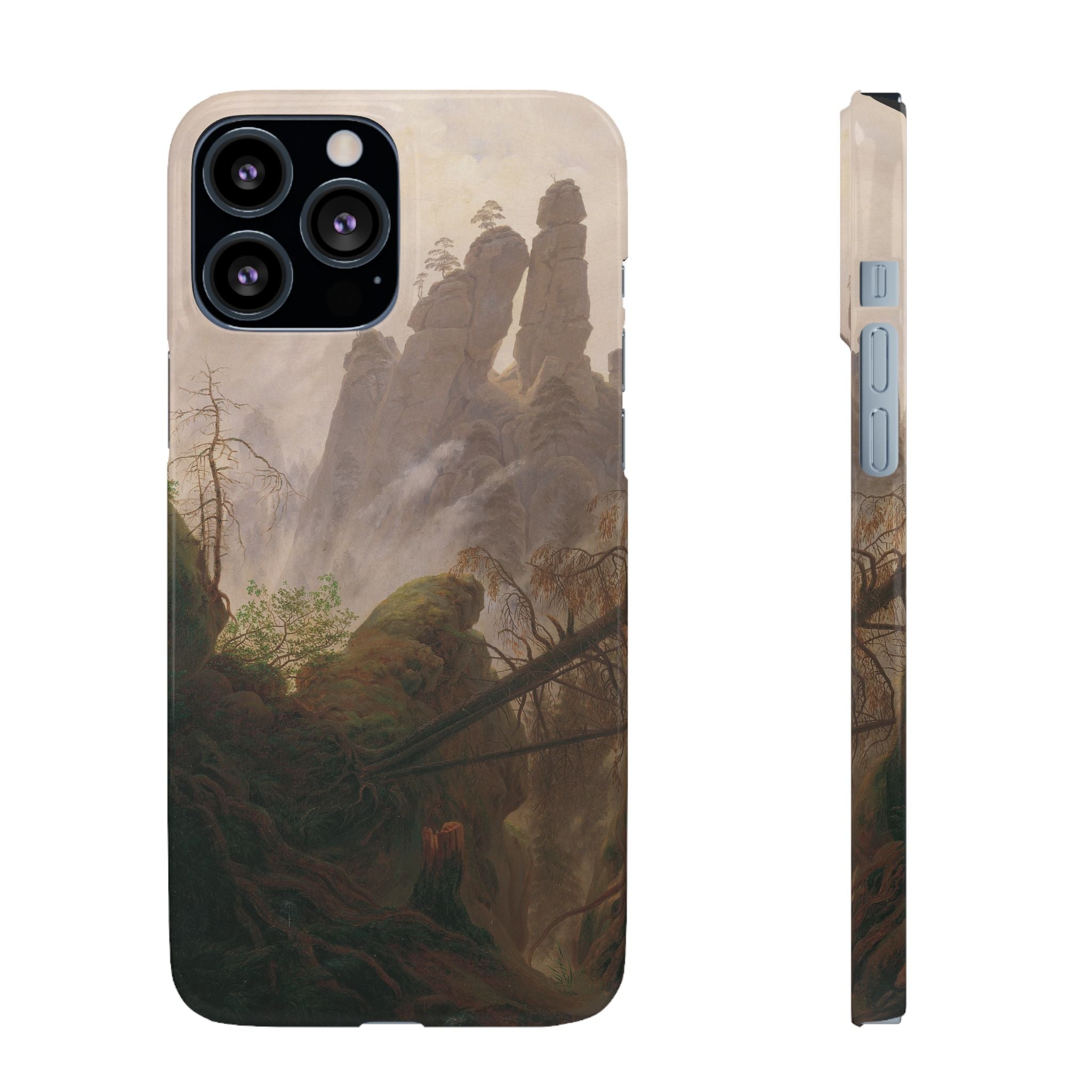 Rocky Landscape in the Elbe Sandstone Mountains by Caspar David Friedrich - iPhone Slim Case