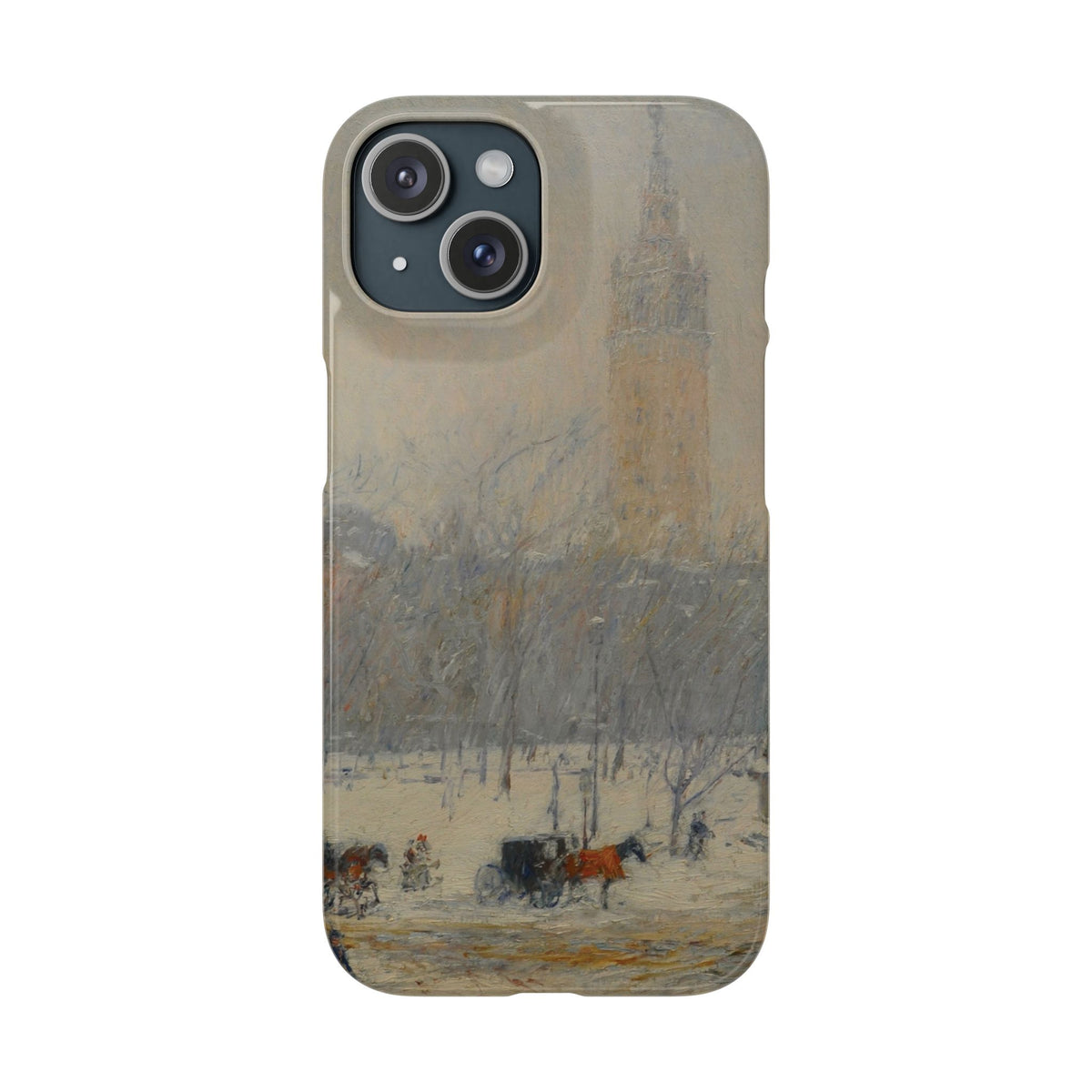 Snowstorm, Madison Square by Childe Hassam - iPhone Slim Case
