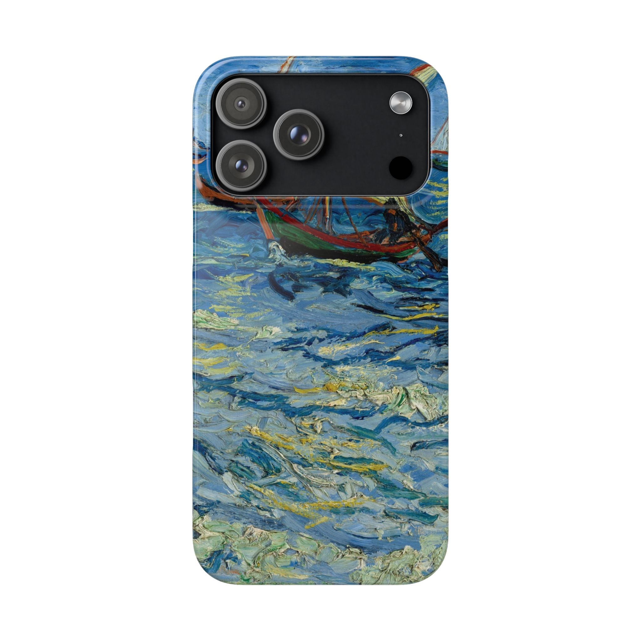 Fishing Boats at Sea by Vincent van Gogh - iPhone Slim Case