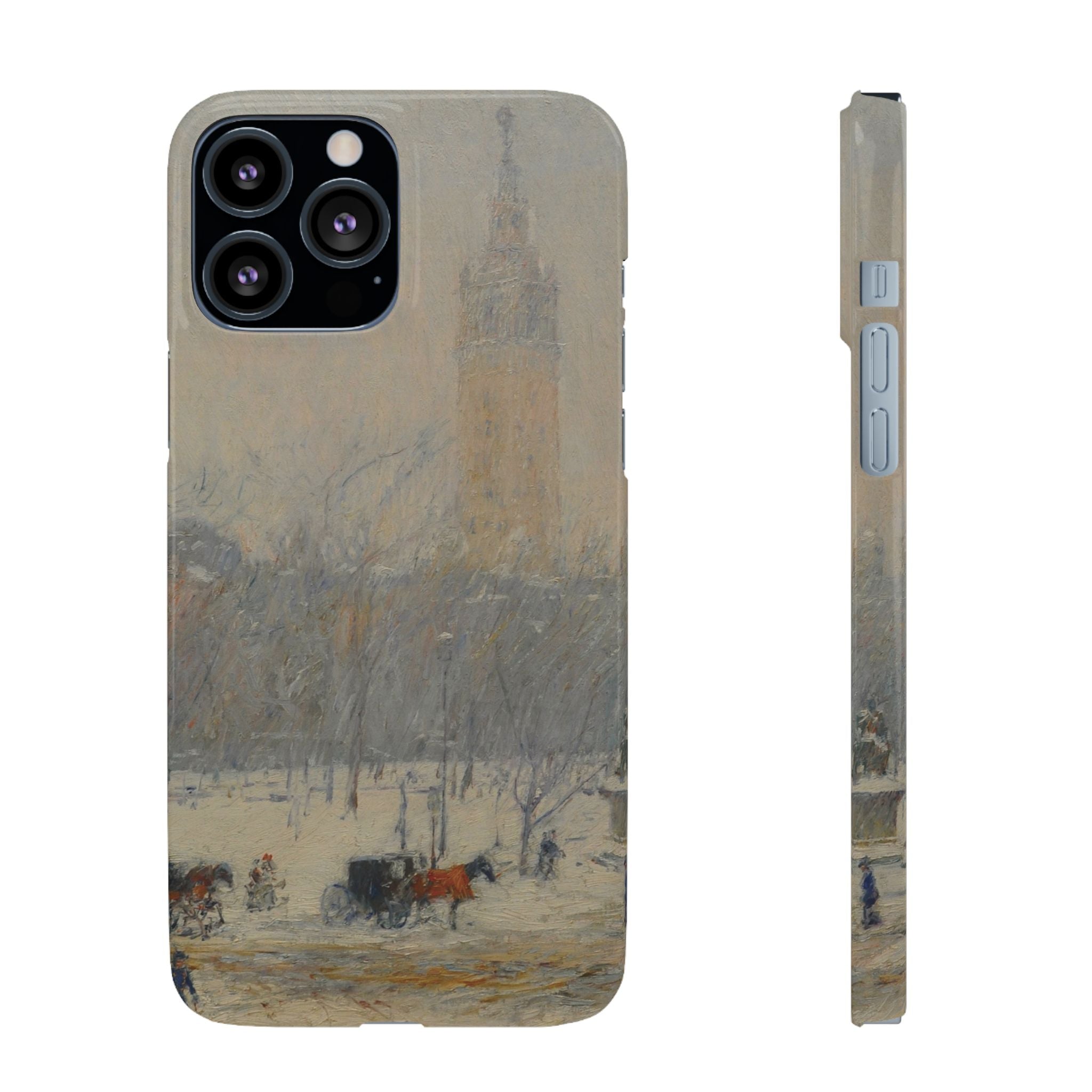 Snowstorm, Madison Square by Childe Hassam - iPhone Slim Case