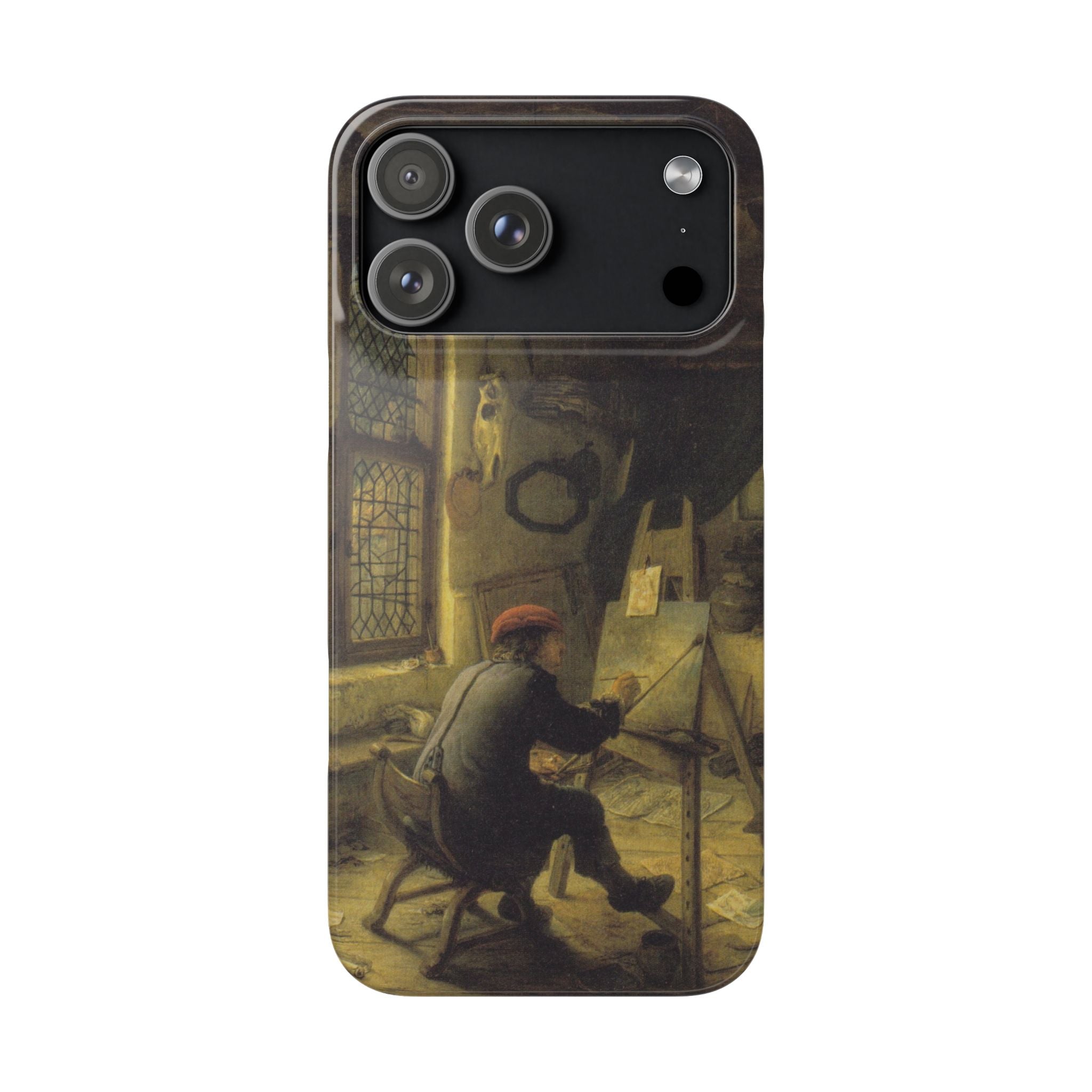 The Painter in His Workshop by Adriaen van Ostade - iPhone Slim Case