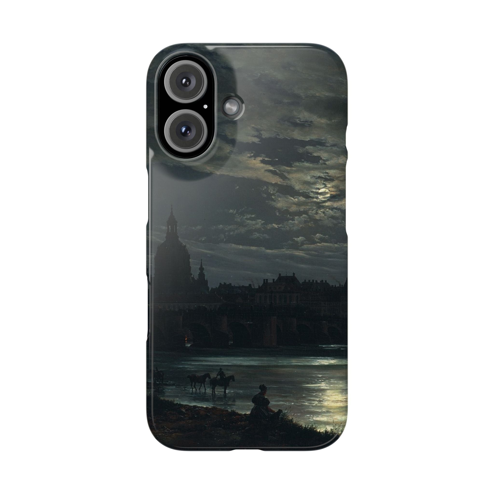 View of Dresden by Moonlight by Johan Dahl - iPhone Slim Case