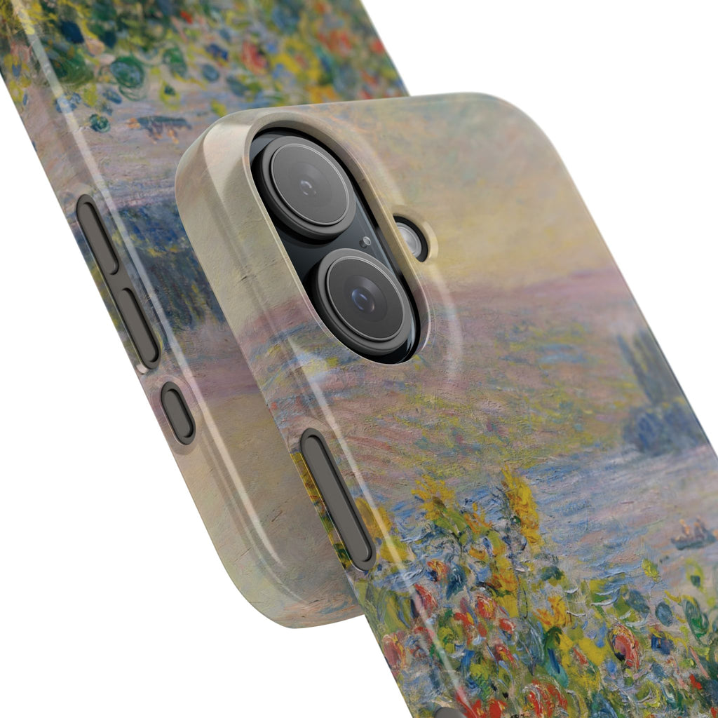 Flower Beds at Vétheuil by Claude Monet - iPhone Slim Case