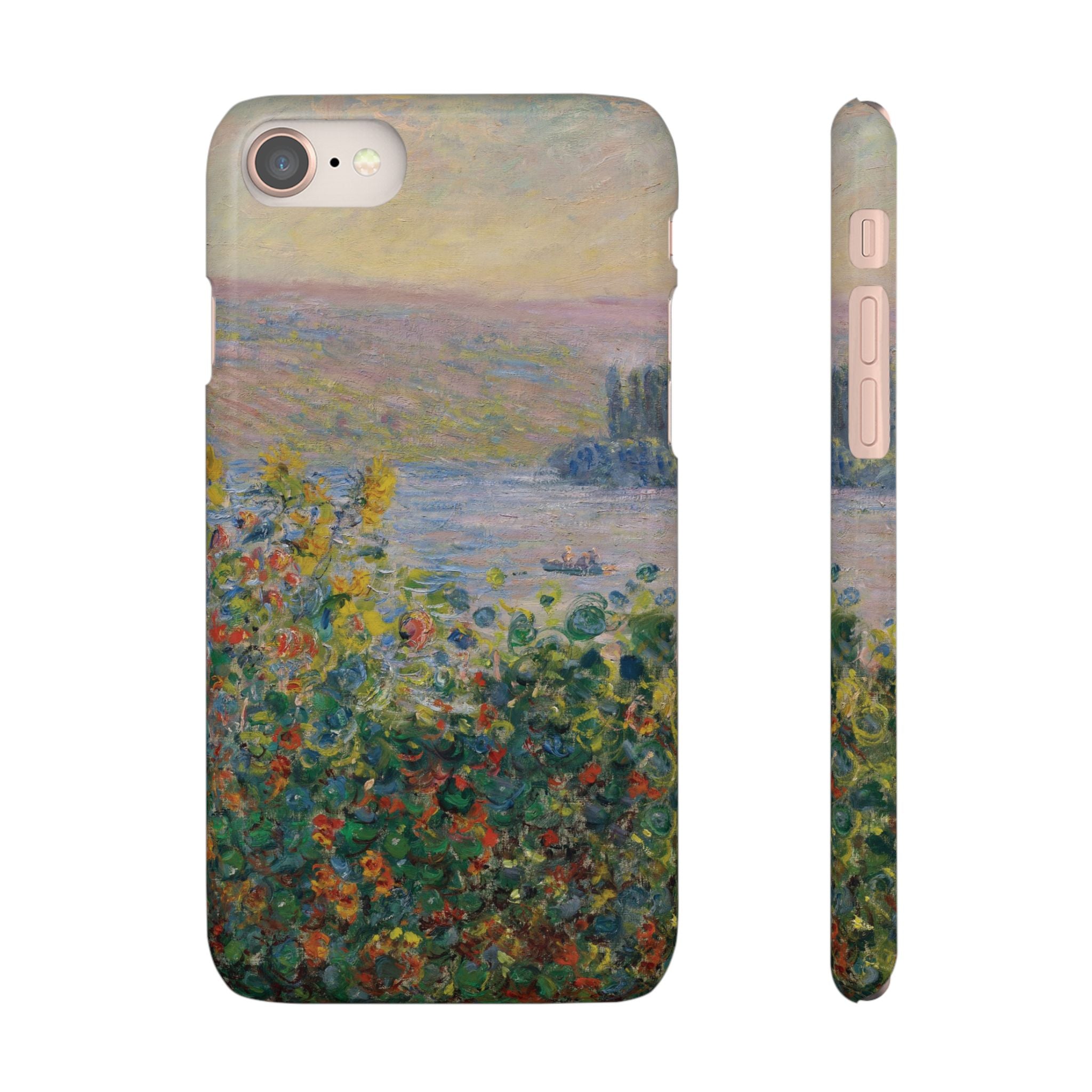 Flower Beds at Vétheuil by Claude Monet - iPhone Slim Case