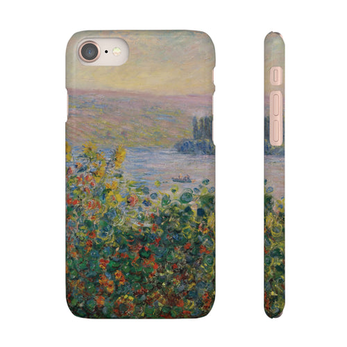 Flower Beds at Vétheuil by Claude Monet - iPhone Slim Case