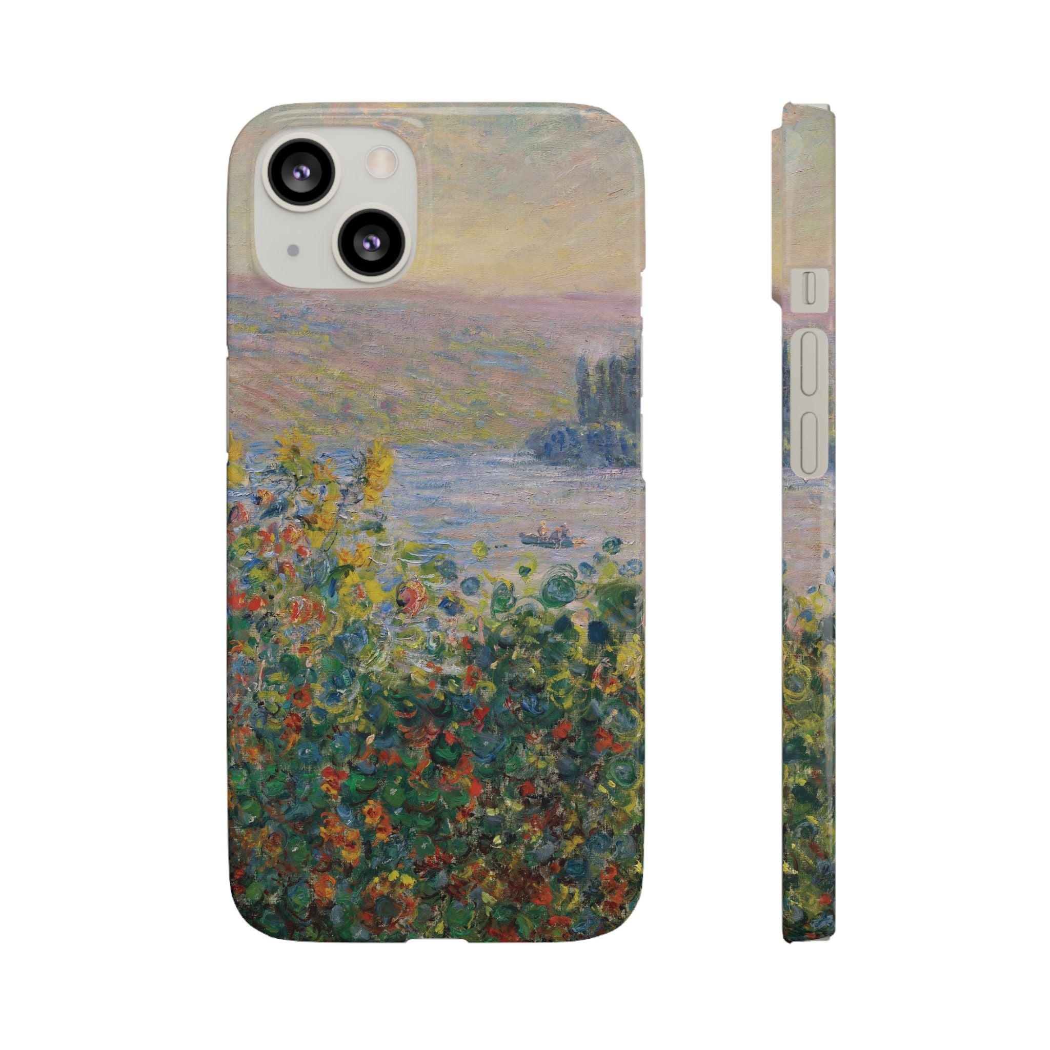 Flower Beds at Vétheuil by Claude Monet - iPhone Slim Case