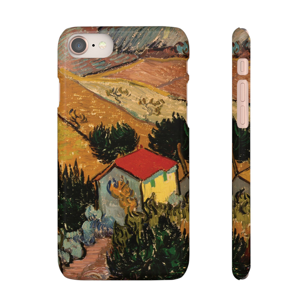Landscape with House and Ploughman by Vincent van Gogh - iPhone Slim Case