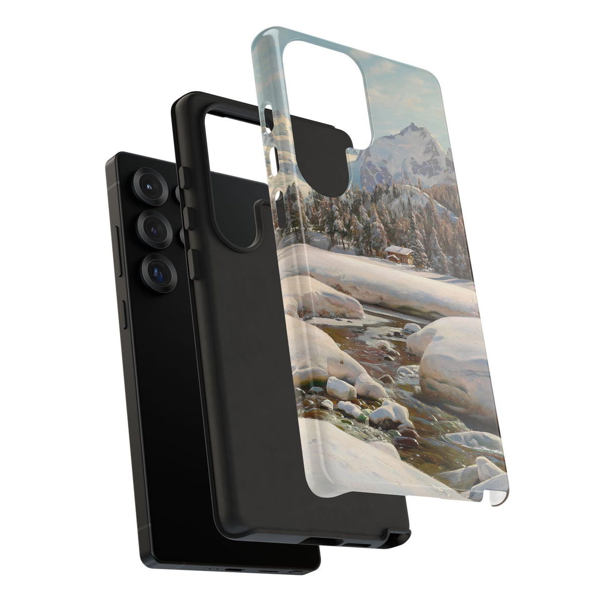 Winter landscape in Switzerland near Engadin by Peder Mork Monsted - Samsung Tough Case