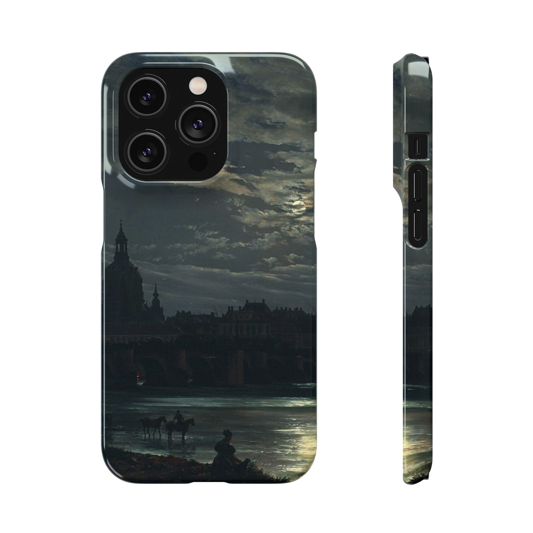 View of Dresden by Moonlight by Johan Dahl - iPhone Slim Case
