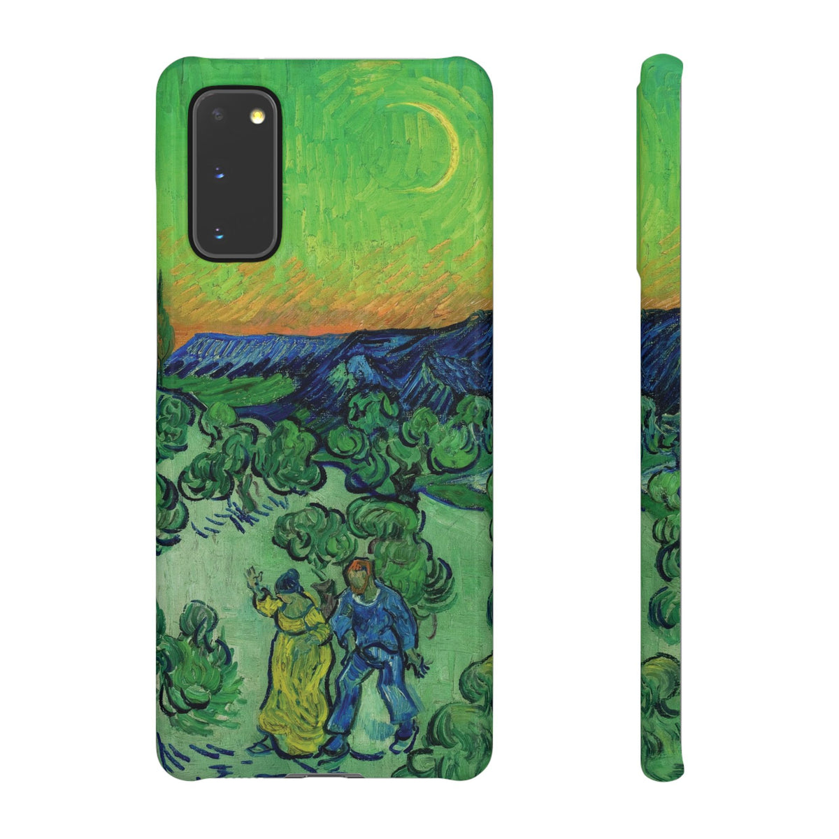 Landscape with Couple Walking and Crescent Moon by Vincent van Gogh - Samsung Slim Case