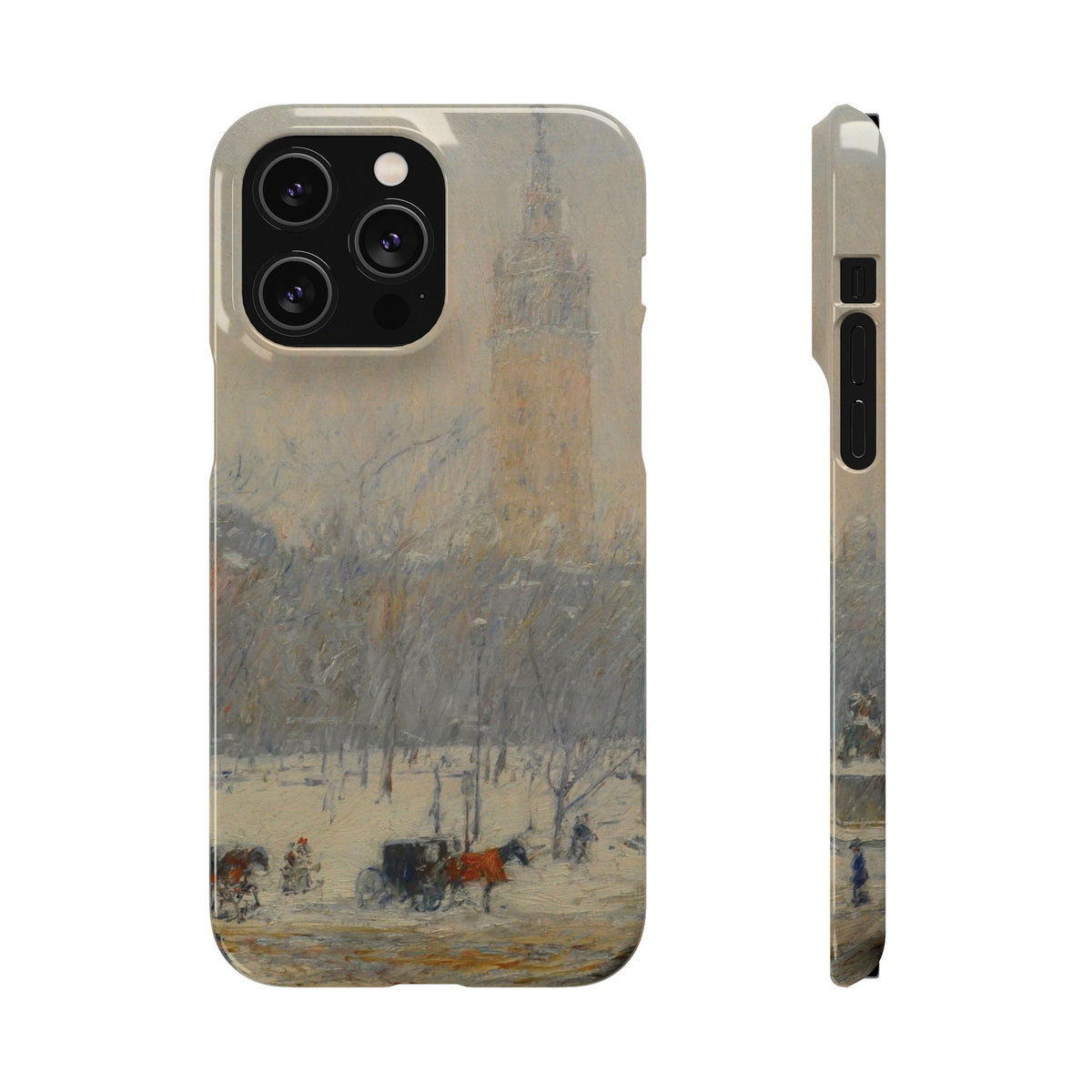 Snowstorm, Madison Square by Childe Hassam - iPhone Slim Case