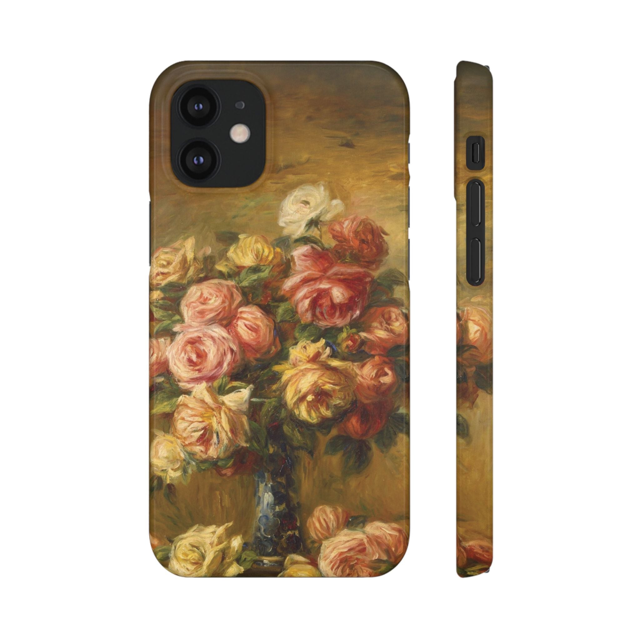 Roses in a Vase by Pierre Auguste Renoir - iPhone Slim Case