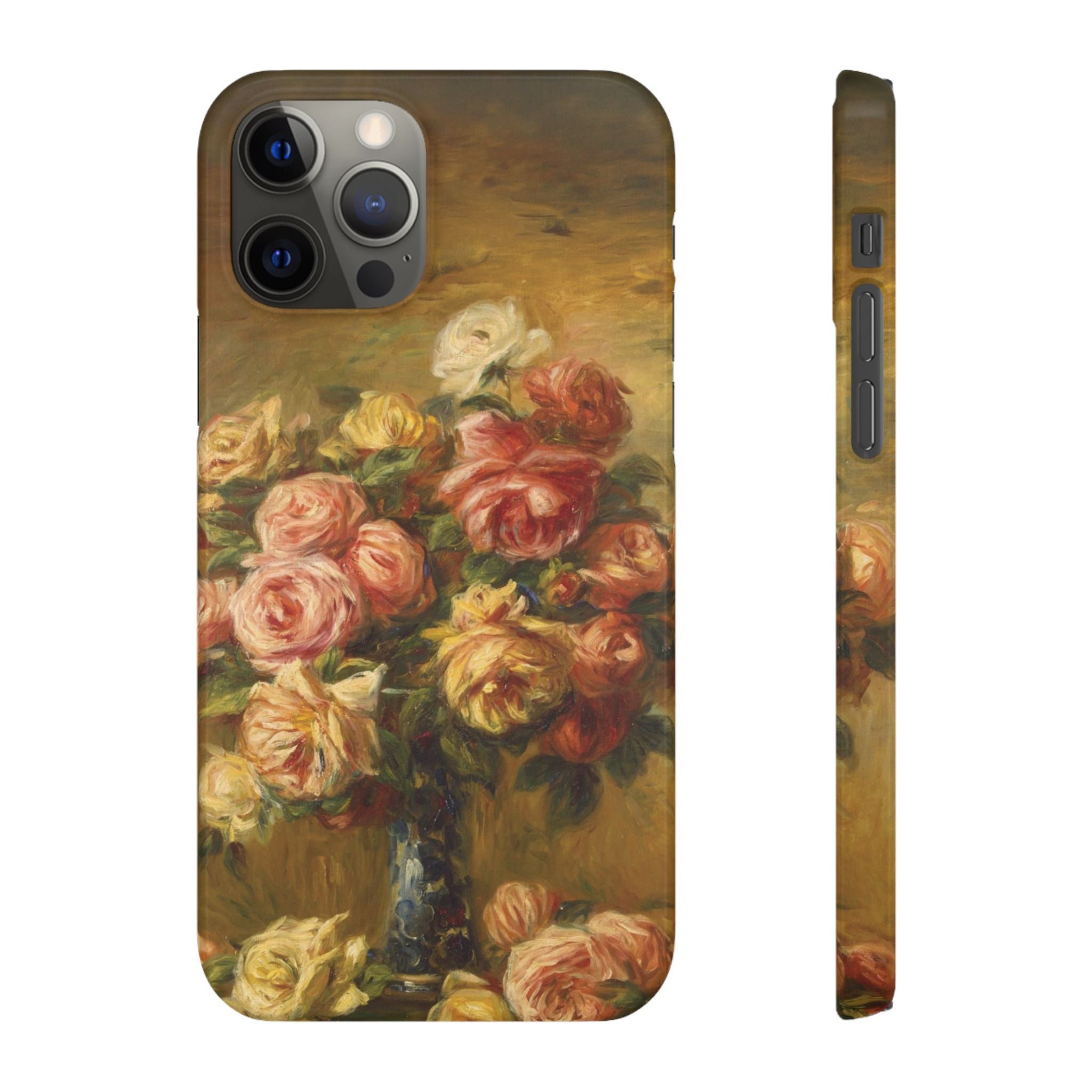 Roses in a Vase by Pierre Auguste Renoir - iPhone Slim Case