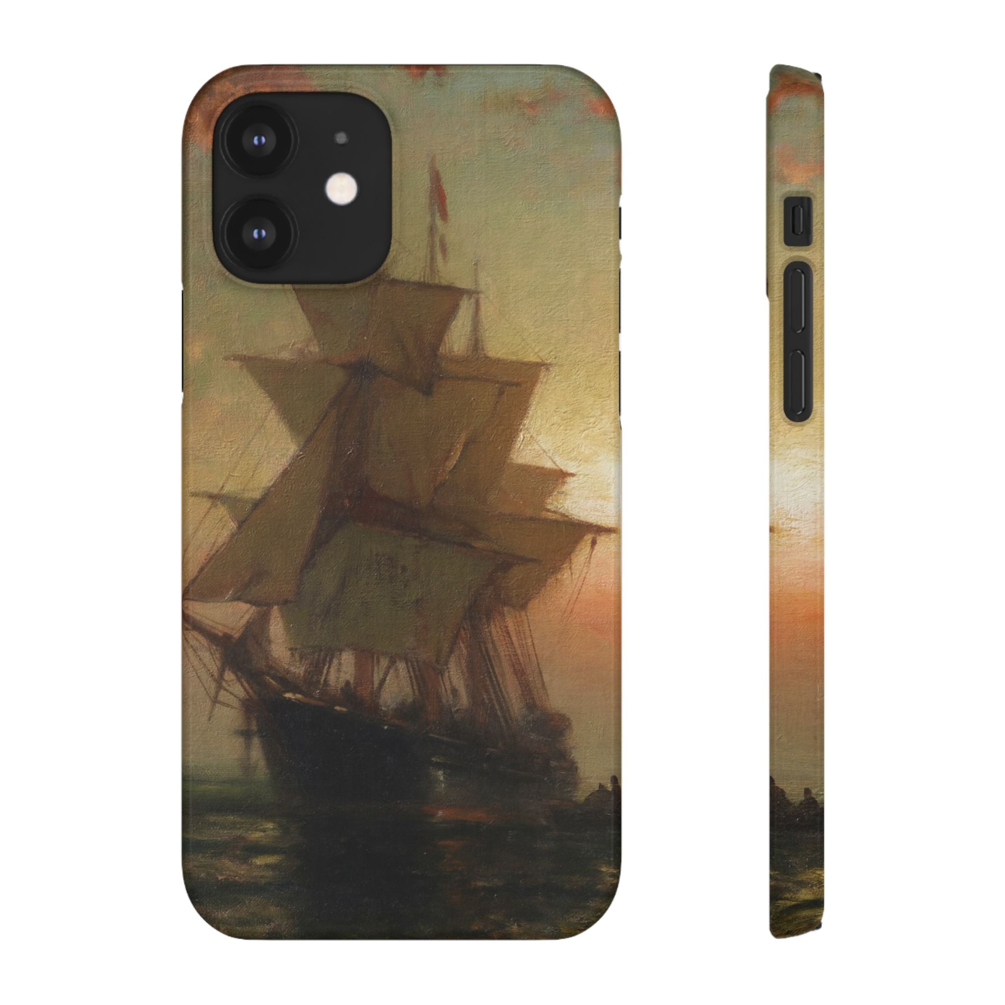 Ships at Night by Edward Moran - iPhone Slim Case